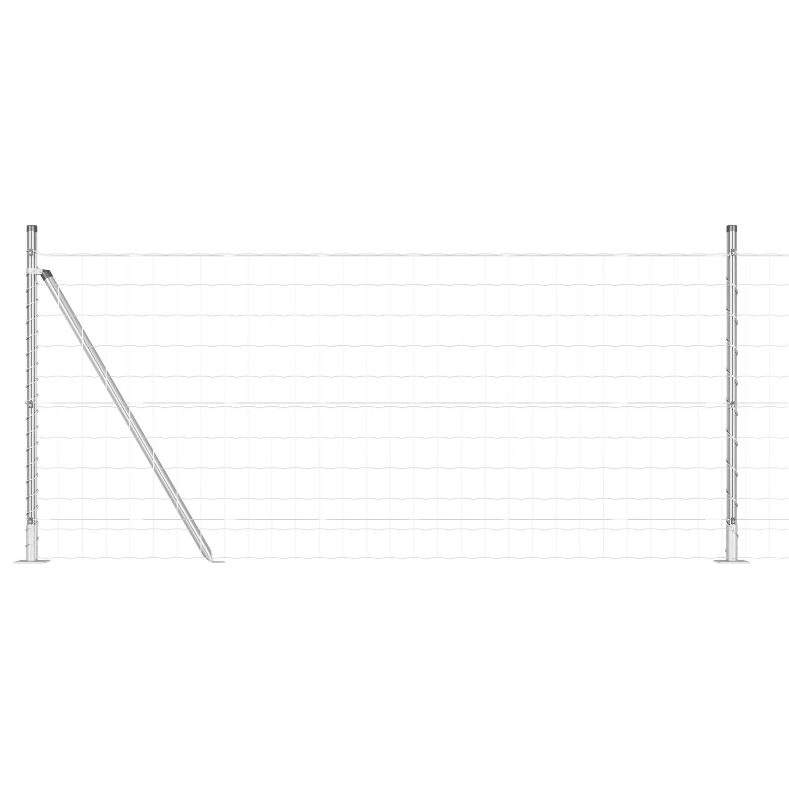 vidaXL Euro Zaun mit 13 Flanschpfosten 1x25 m Verzinkter Stahl