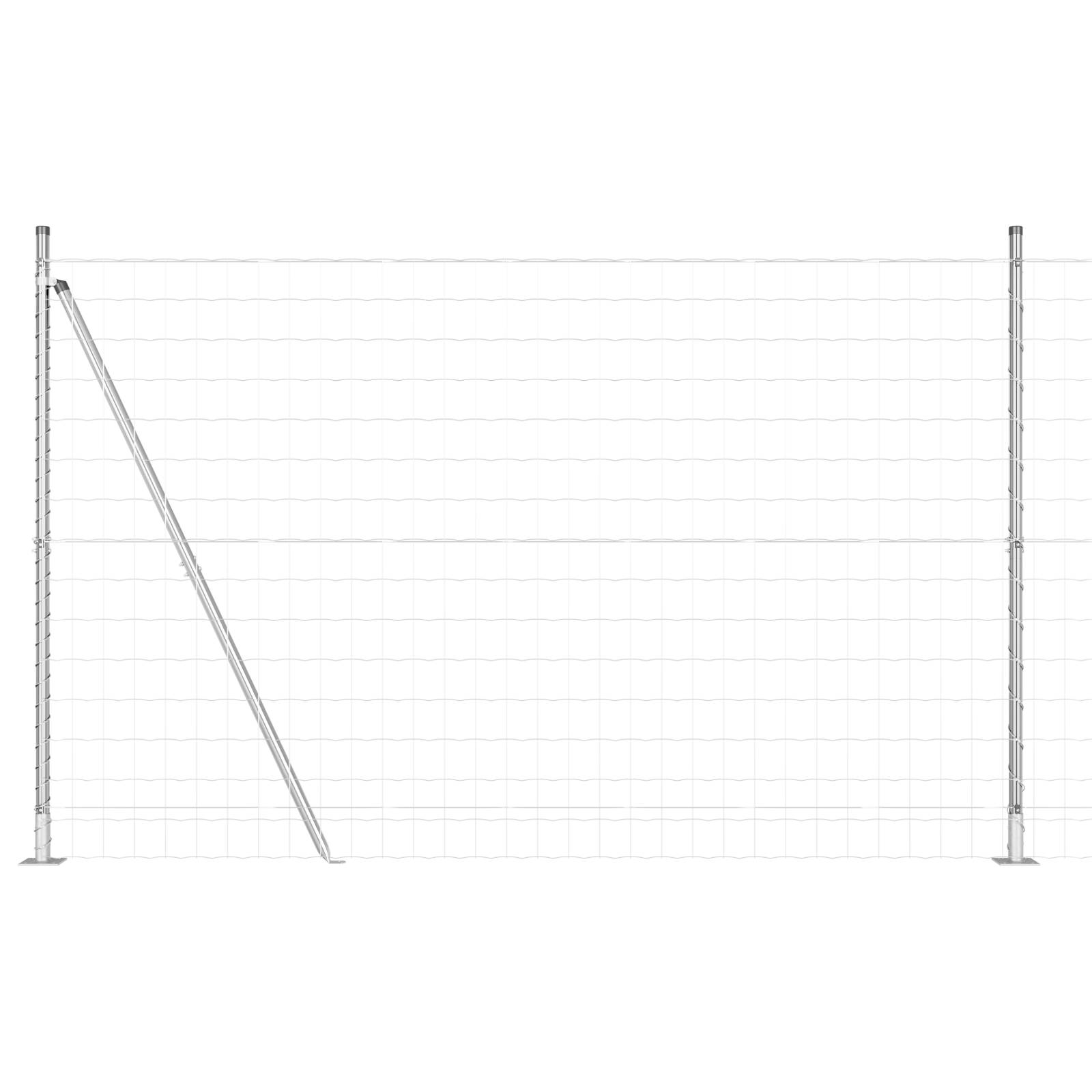 vidaXL Euro Zaun mit 7 Flanschpfosten 1,4x10 m galvanisierter Stahl