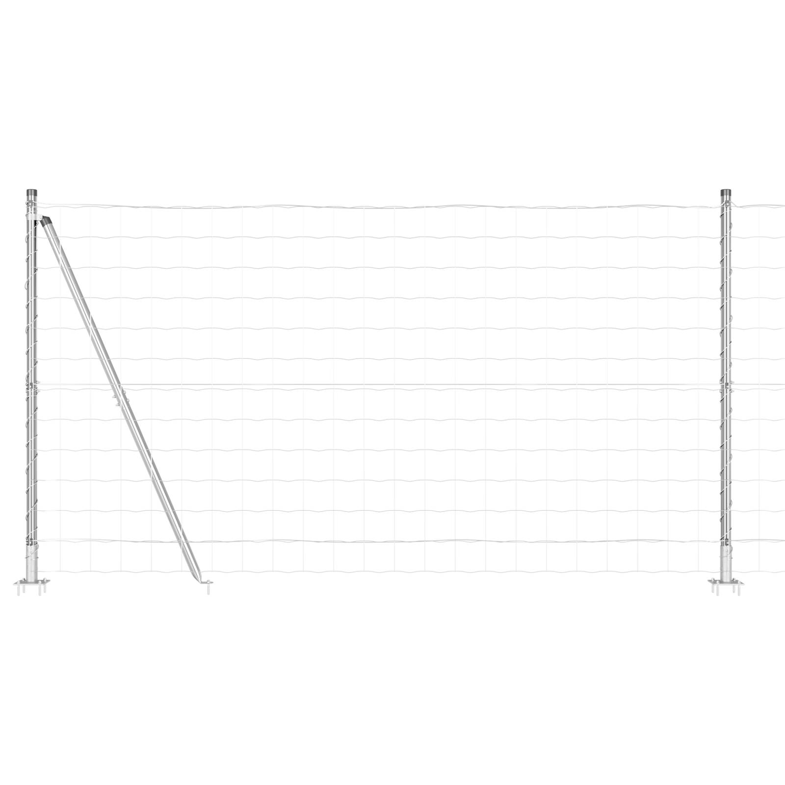 vidaXL Eurozaun mit 13 Flanschpfosten 1,2x25 m aus verzinktem Stahl