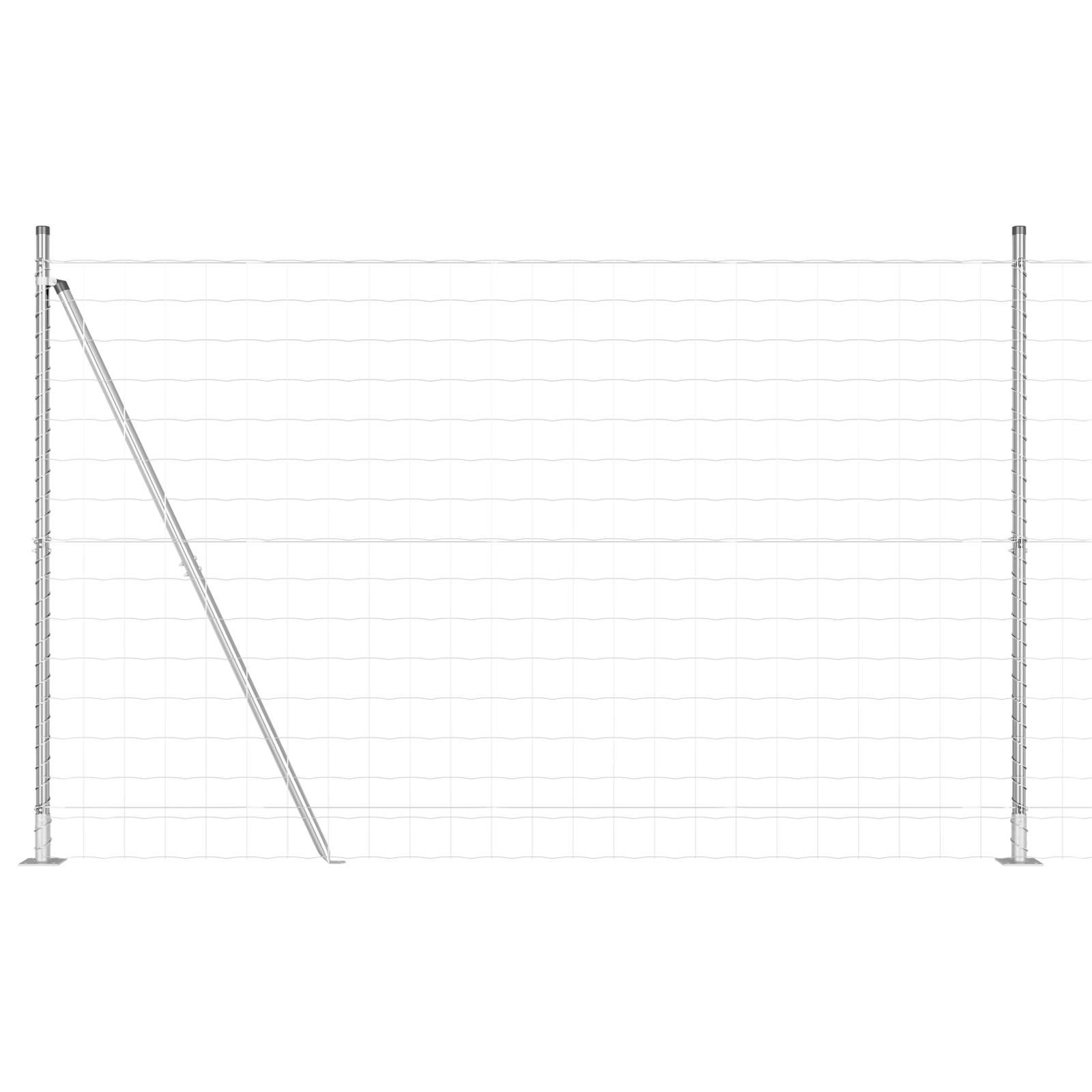 vidaXL Euro Zaun mit 7 Flanschpfosten 1,6x10 m verzinkter Stahl