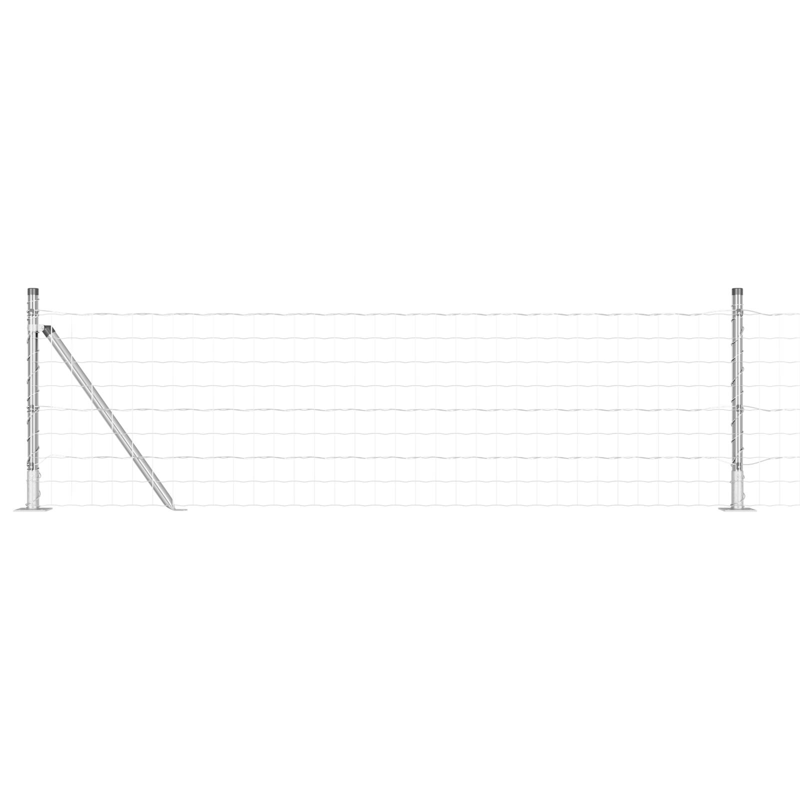 vidaXL Euro Zaun mit 13 Flanschpfosten 0.4x50 m verzinktem Stahl