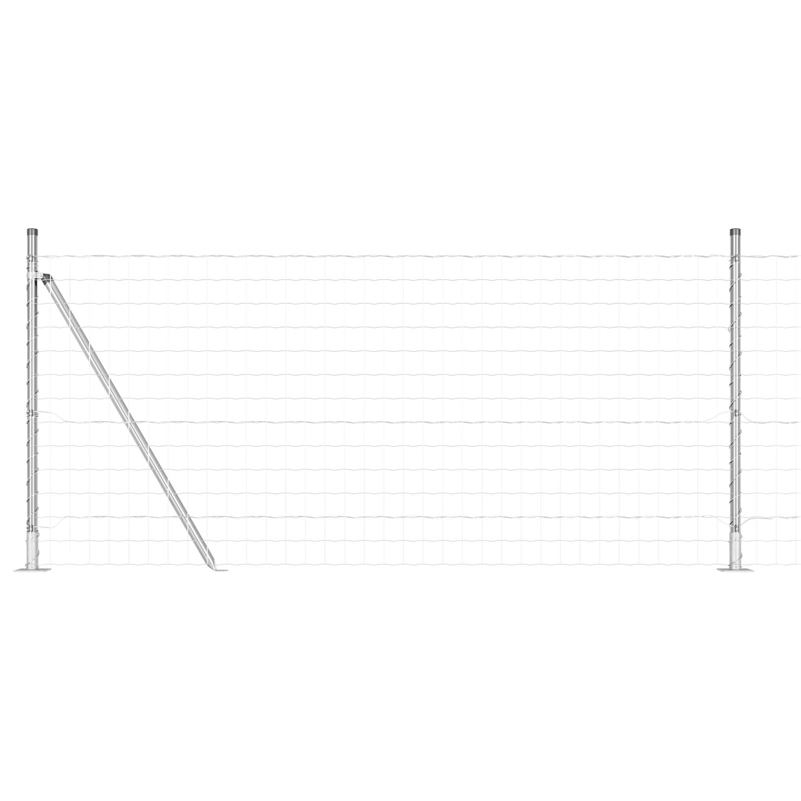 vidaXL Eurozaun mit 13 Flanschpfosten 0.8x25 m verzinkter Stahl