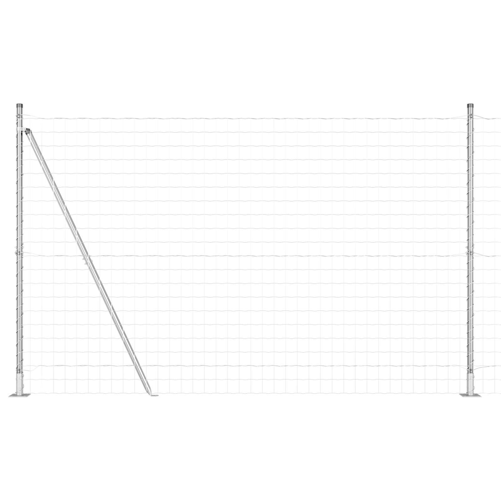 vidaXL Euro Zaun mit 7 Flanschpfosten 1,4x10 m feuerverzinkter Stahl