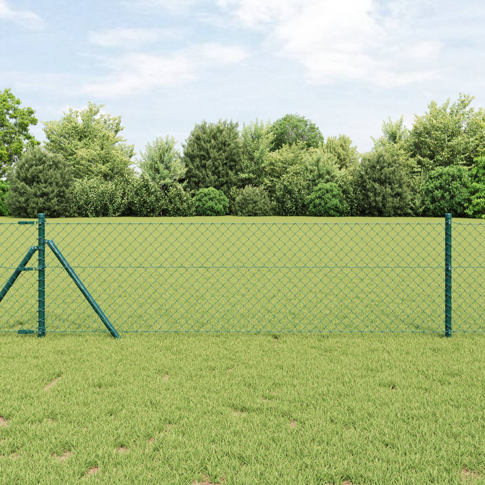 vidaXL Maschendrahtzaun Grün 0.6x10 m Stahl