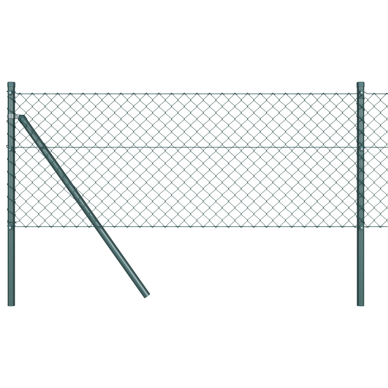 vidaXL Drahtzaun mit 13 Pfosten 0,8x25 m verzinkter Stahl Grün