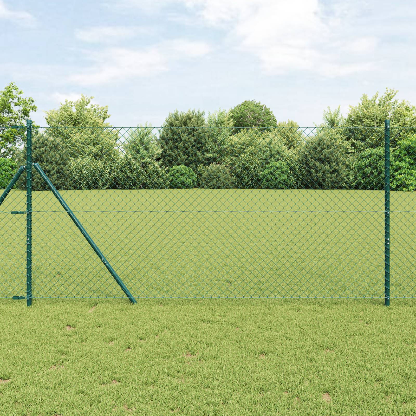 vidaXL Kettenzaun Grün 1x10 m Stahl