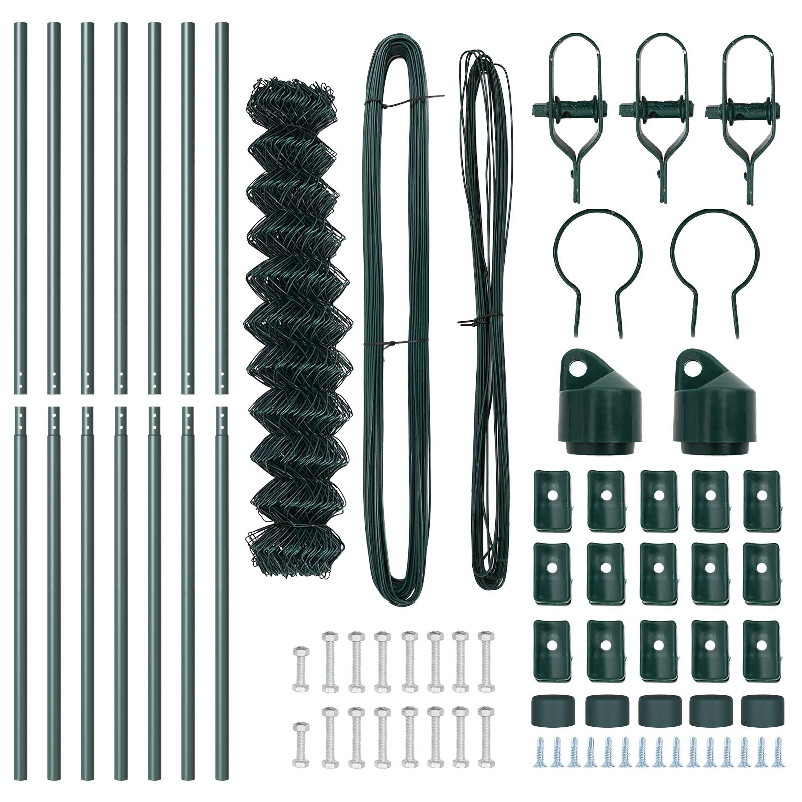 vidaXL Drahtzaun mit 7 Pfosten 1,2x10 m verzinkter Stahl grün