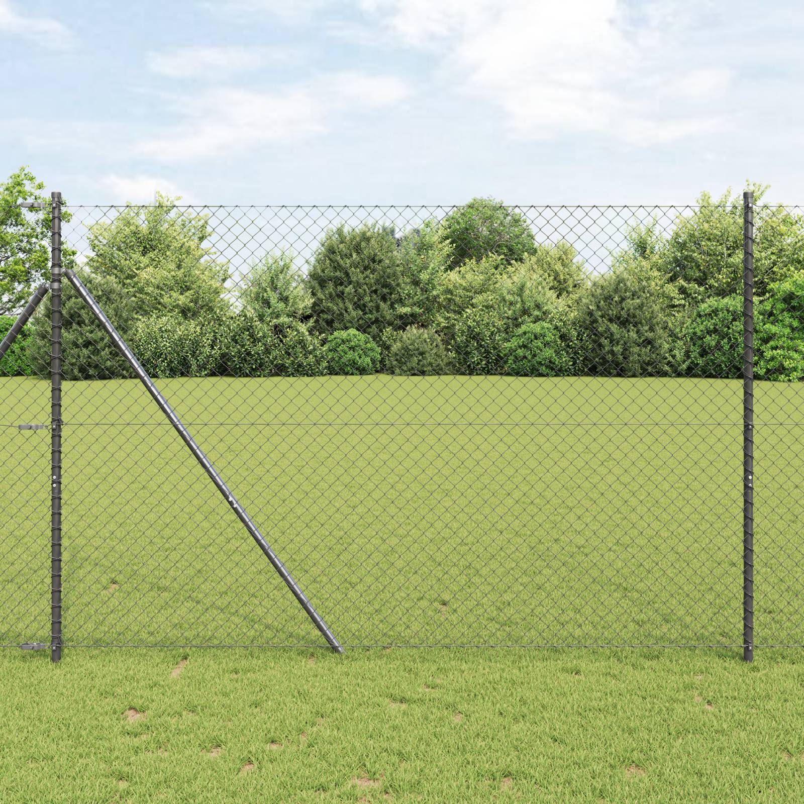 vidaXL Kettenzaun Grau 1.5x10 m Stahl