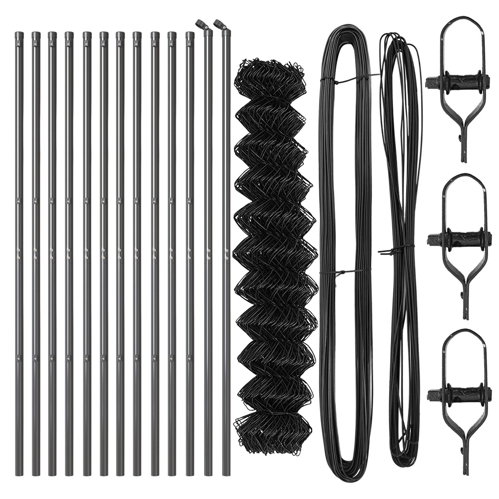 vidaXL Drahtzaun mit 13 Stangen 1,4 x 25 m verzinkter Stahl Grau