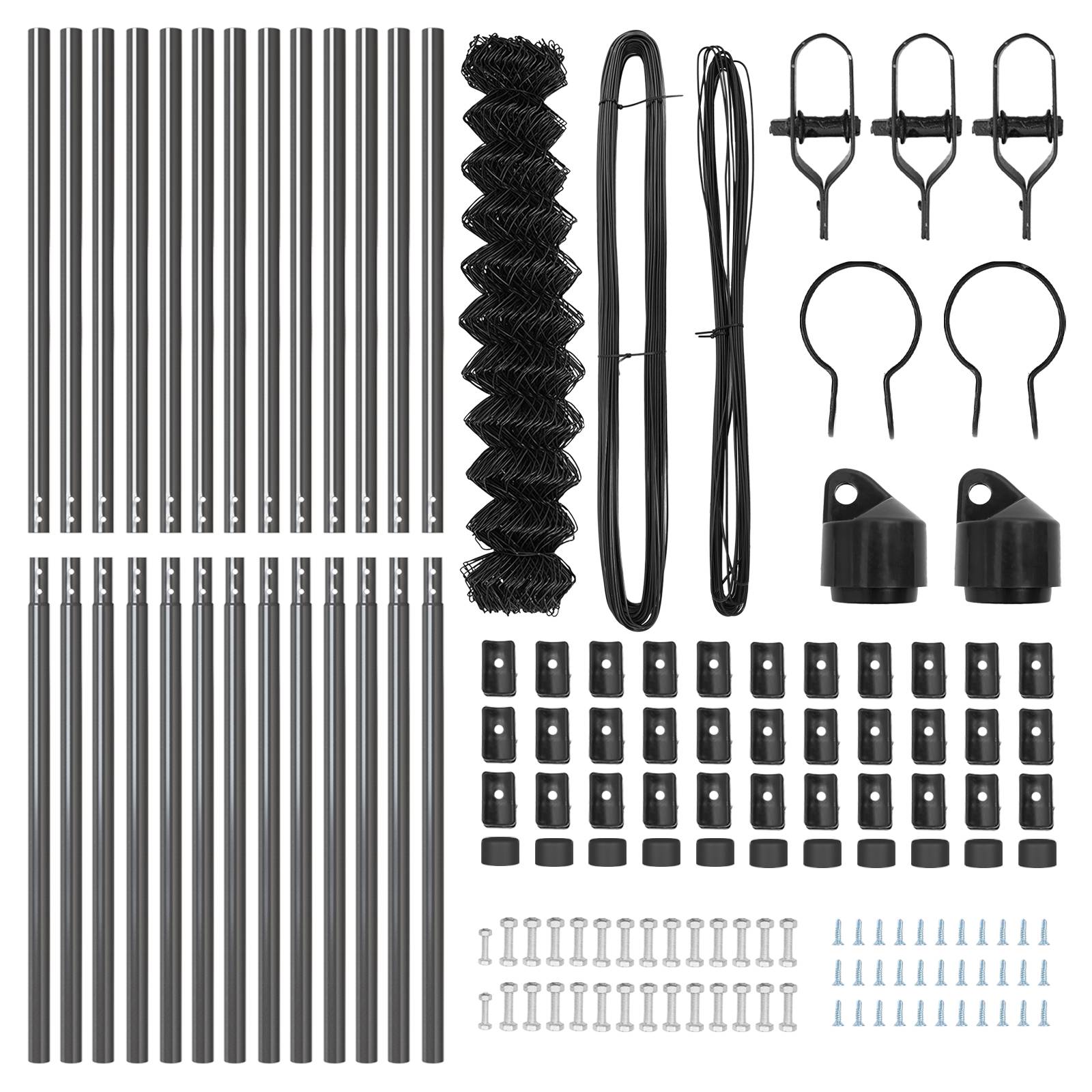 vidaXL Drahtzaun mit 13 Stangen 1,4 x 25 m verzinkter Stahl Grau
