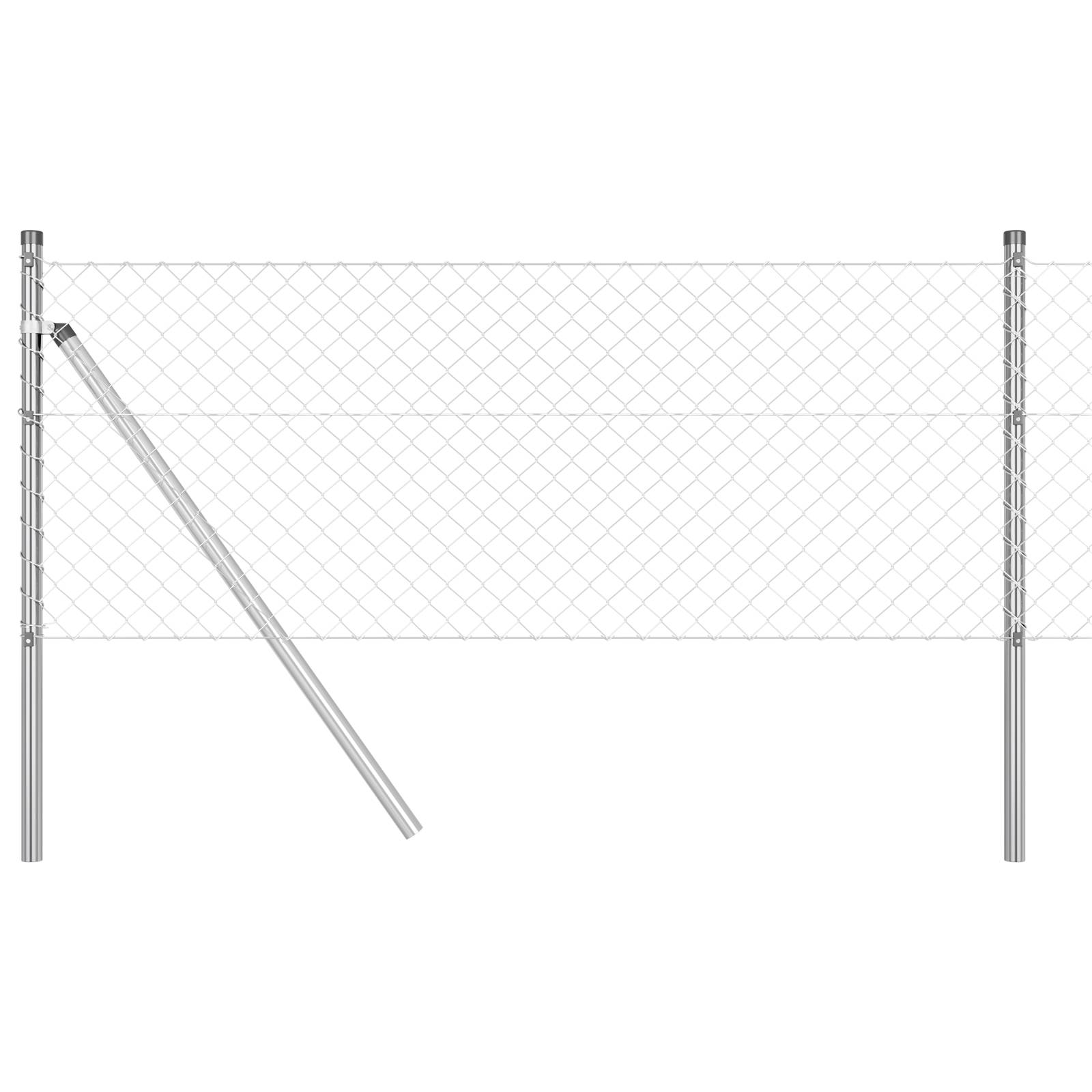 vidaXL Kettenzaun mit 13 Pfosten 0,8x25 m Verzinkter Stahl