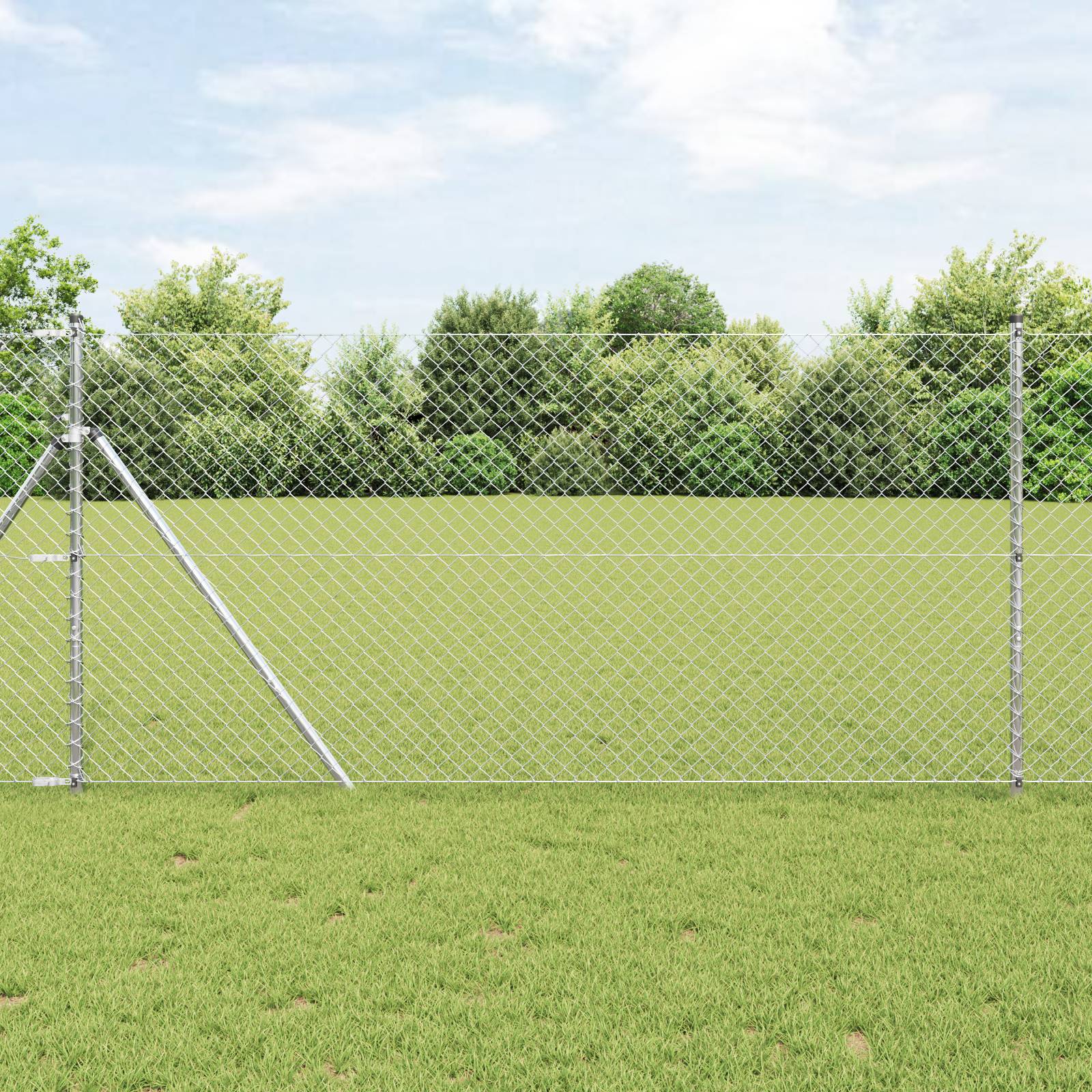 vidaXL Kettenzaun 1.4x10 m Feuerverzinkter Stahl