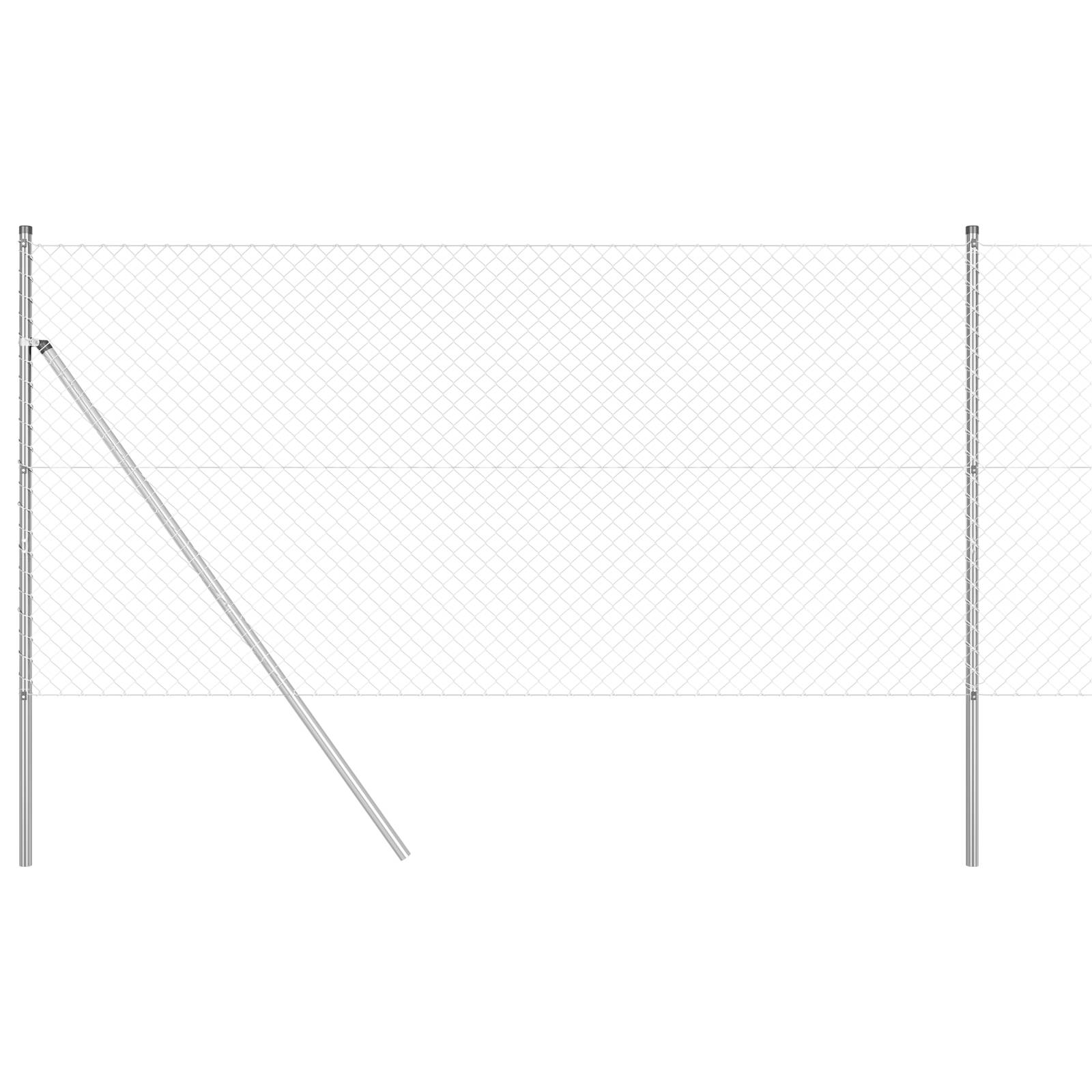 vidaXL Kettengliederzaun mit 7 Pfosten 1,4x10 m galvanisierter Stahl