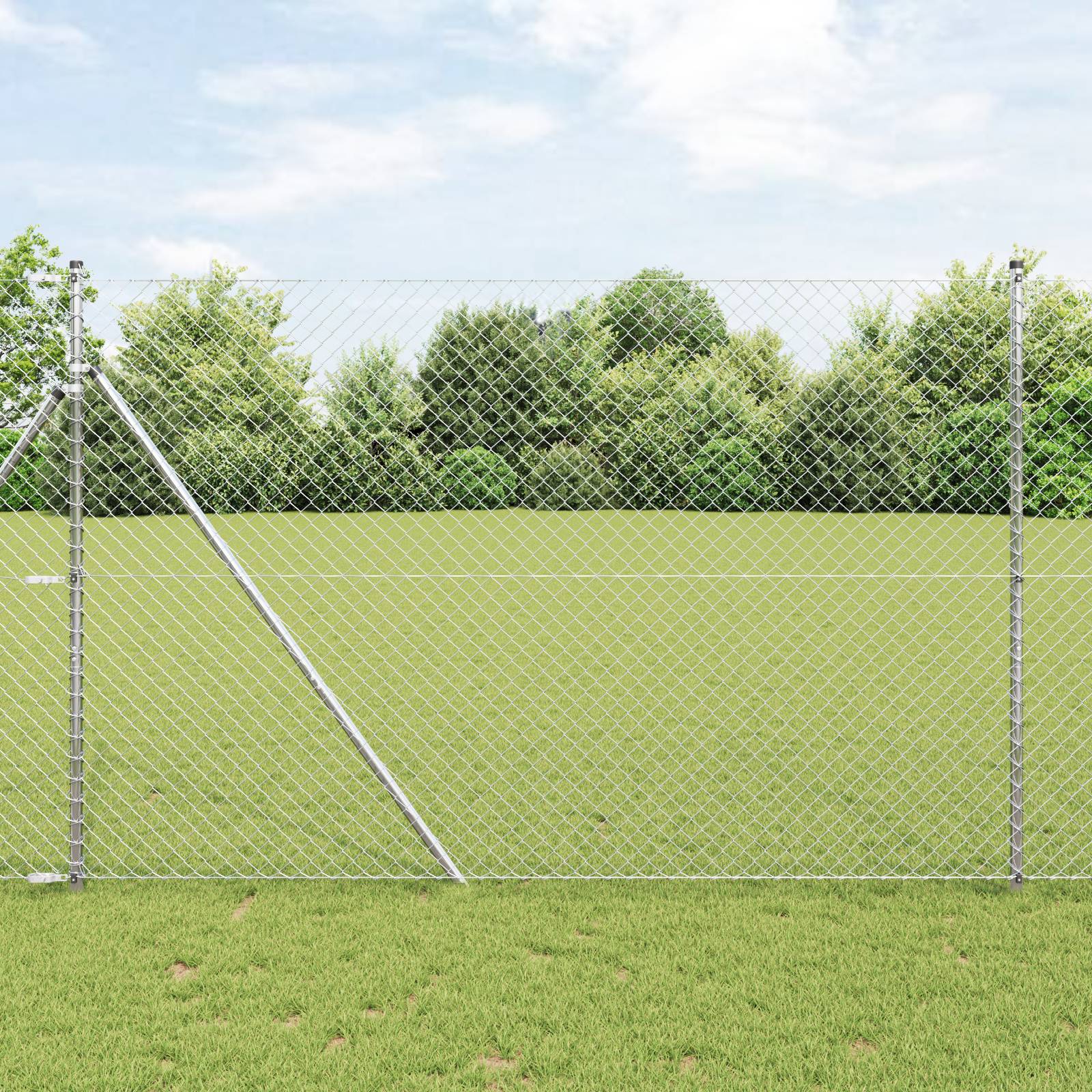 vidaXL Kettenlink-Zaun 1,5x10 m Verzinkter Stahl