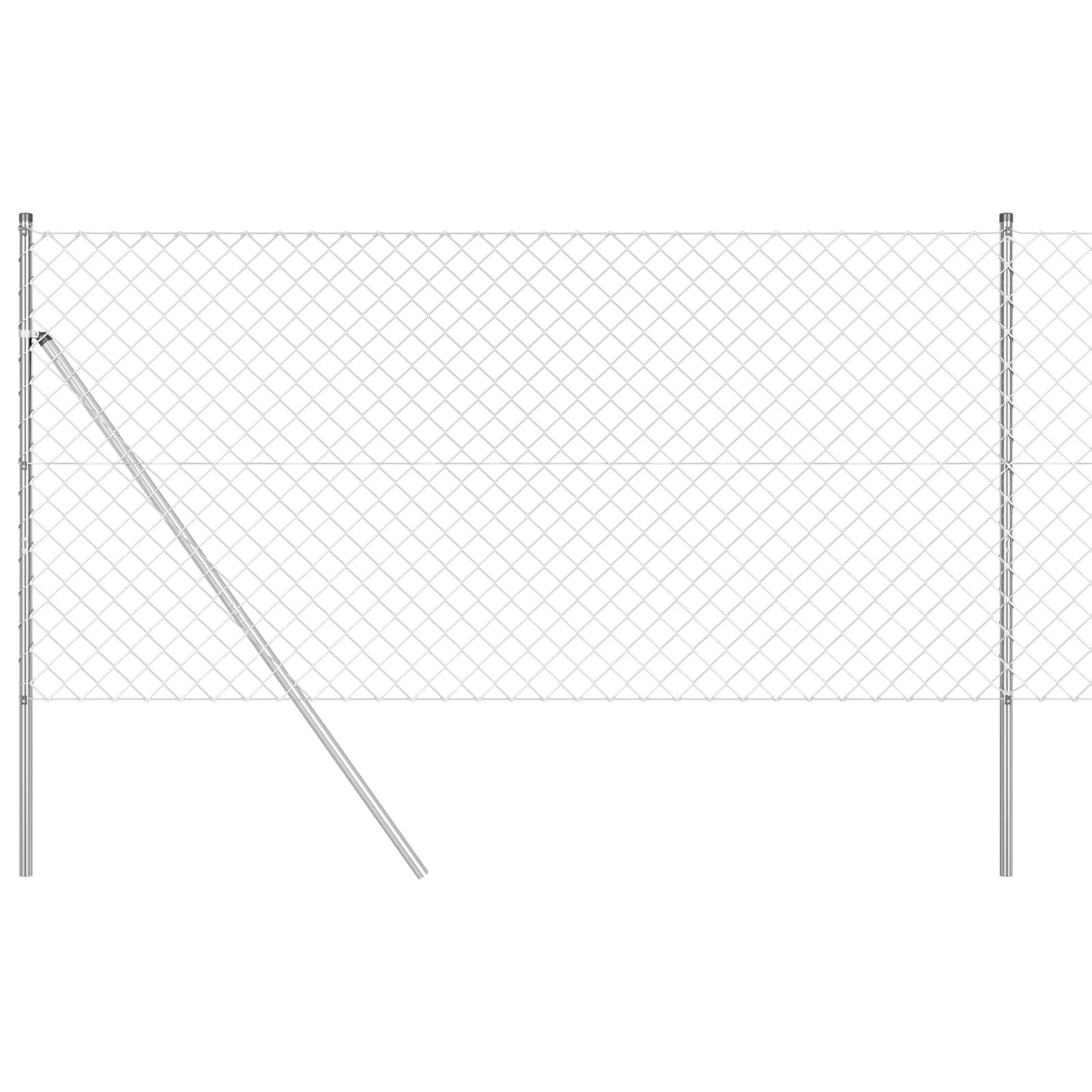 vidaXL Kettenzaun mit 7 Pfosten 1,4x10 m Verzinkter Stahl