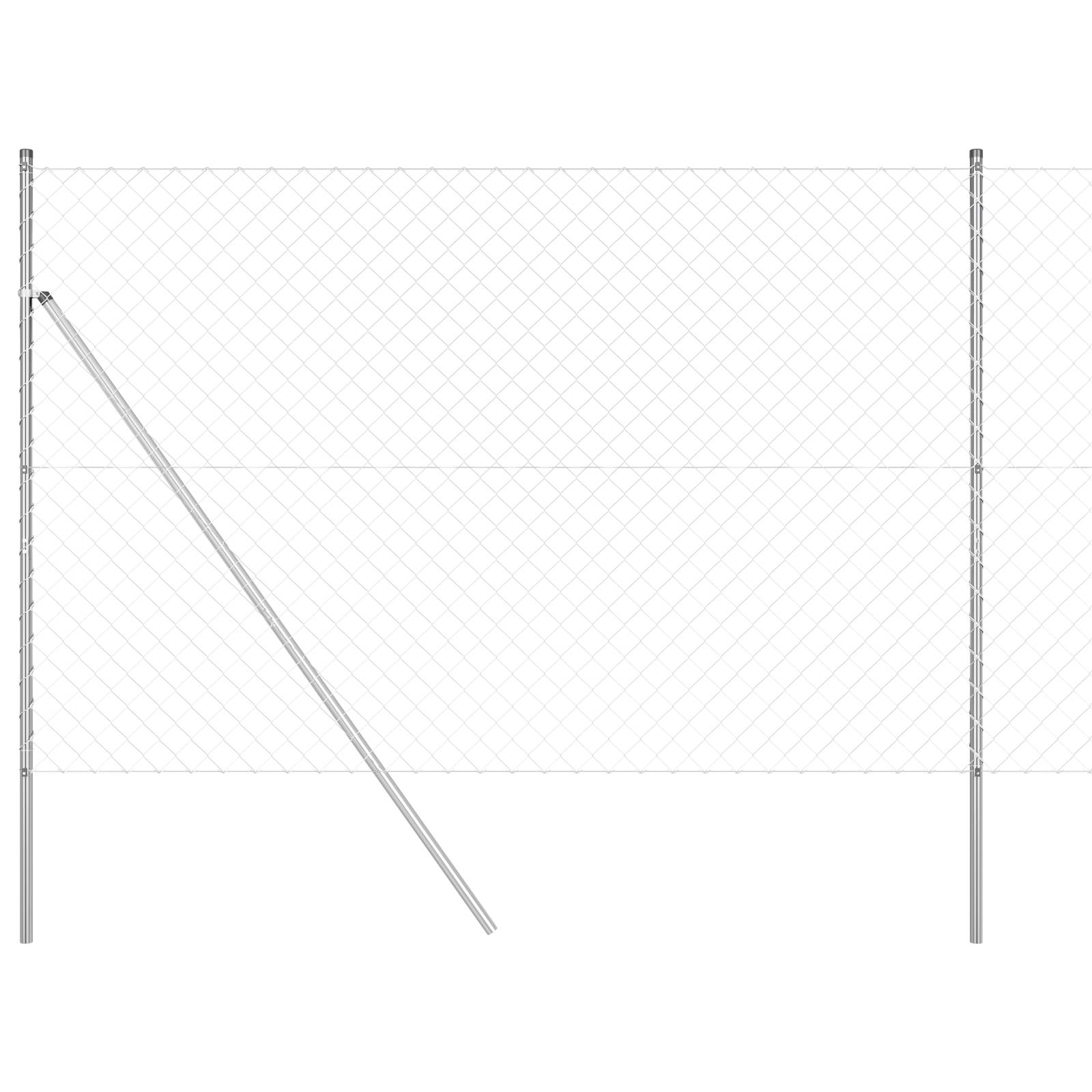 vidaXL Drahtzaun mit 7 Pfosten 1,6x10 m Verzinkter Stahl