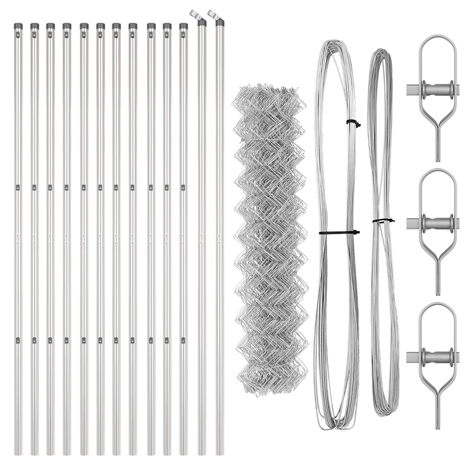 vidaXL Kettengliedzaun Set aus 2 Galvanisierter Stahl 25 x 1 m Langlebig