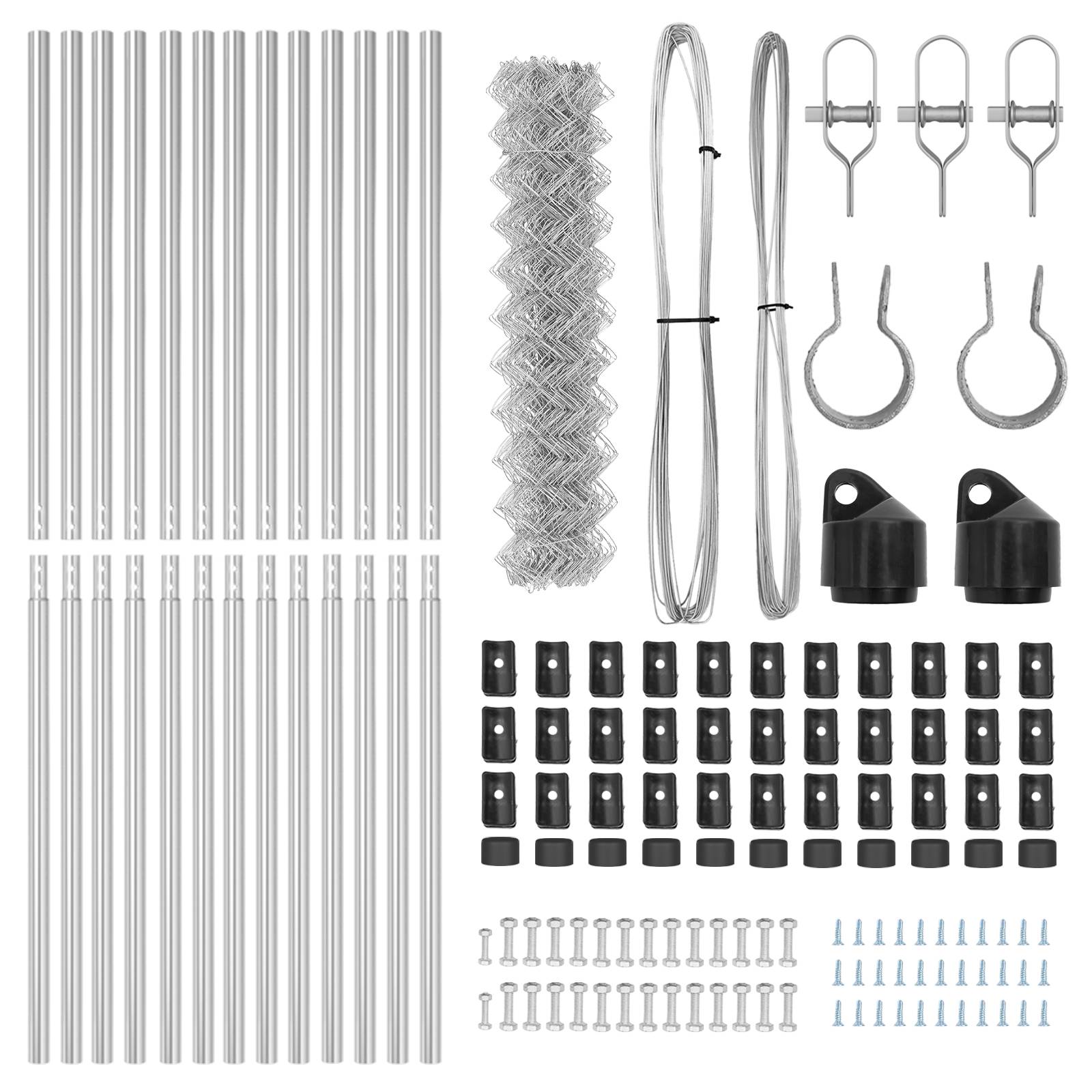 vidaXL Kettengliedzaun Set aus 2 Galvanisierter Stahl 25 x 1 m Langlebig