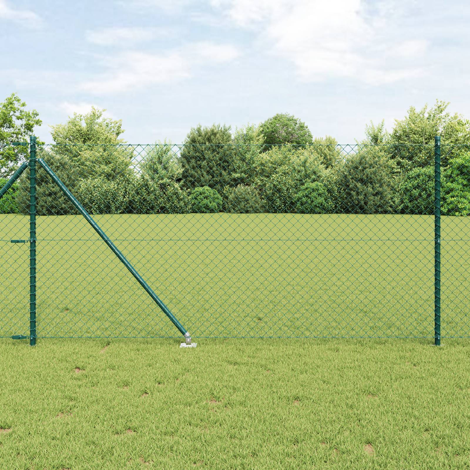 vidaXL Kettenzaun mit 7 Spike-Posts 1x10 m Verzinkter Stahl