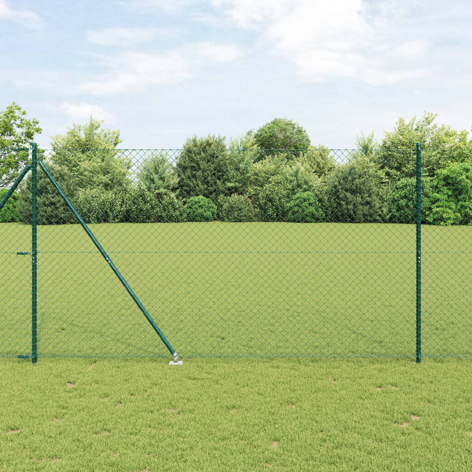 vidaXL Drahtzaun Set mit 2 Grün Metall 1,5 x 25 m Drahtzaun