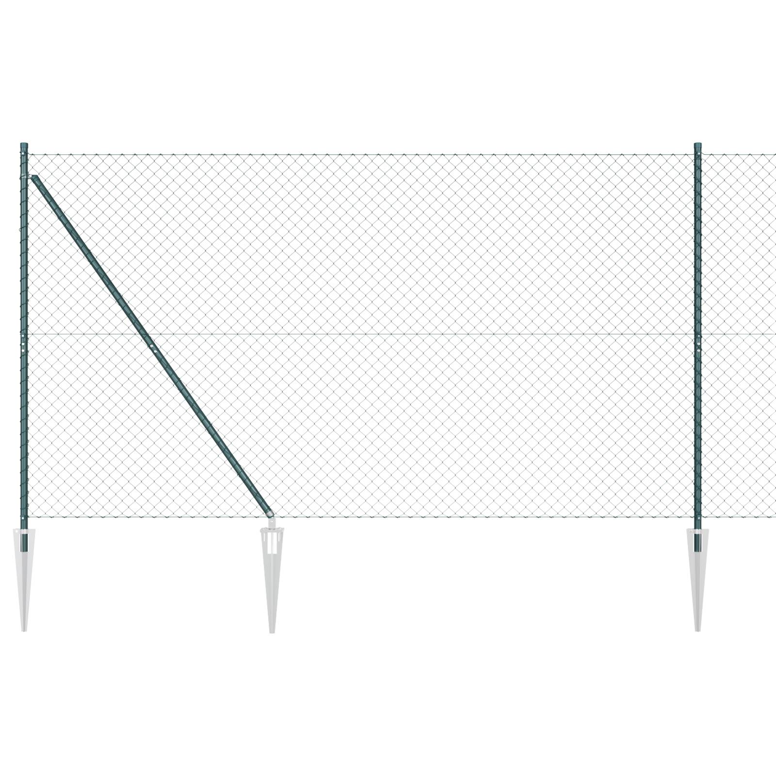 vidaXL Drahtzaun mit 7 Spike-Posten 1,5x10 m Verzinkter Stahl