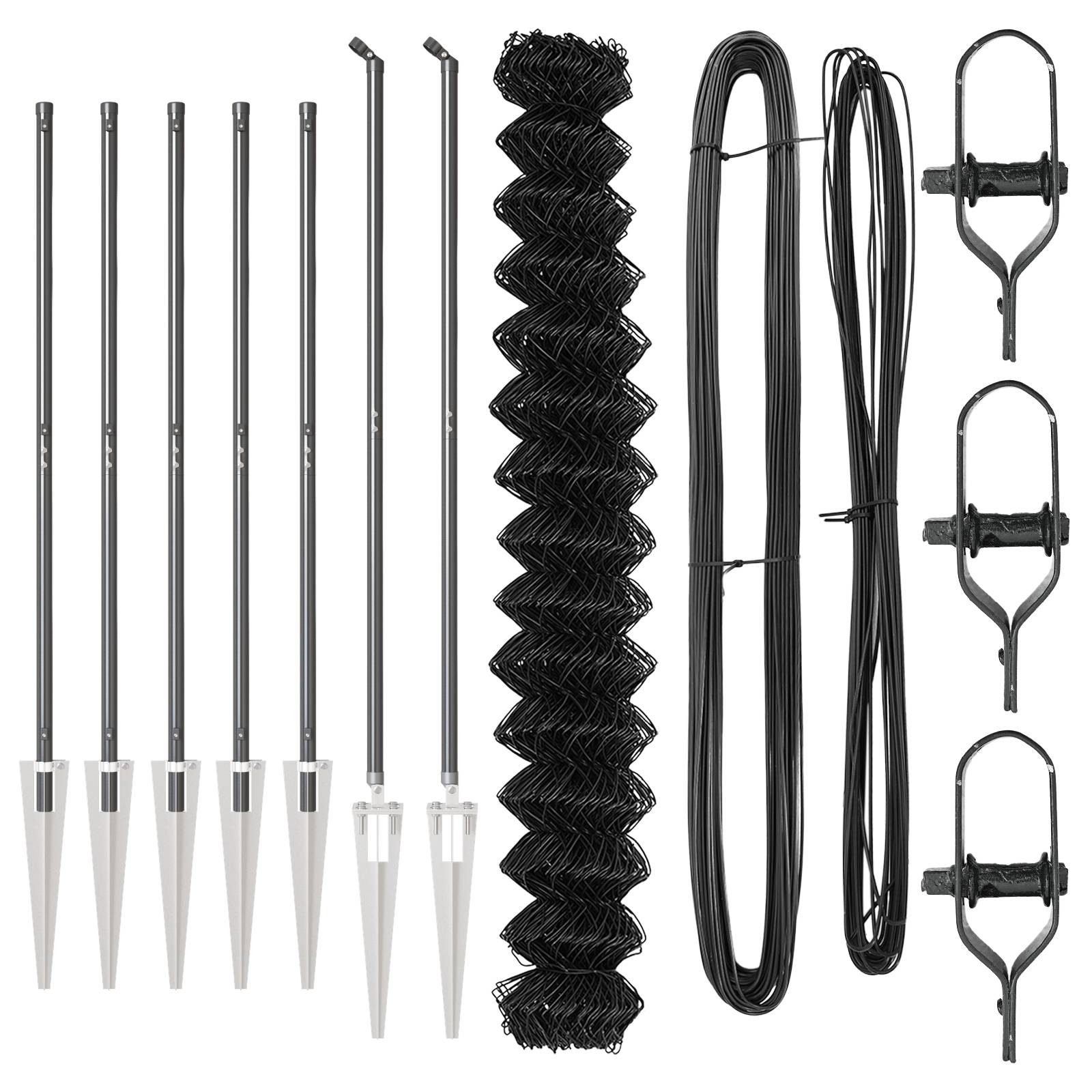 vidaXL Drahtzaun mit 7 Spike-Pfosten 1,6x10 m feuerverzinkter Stahl