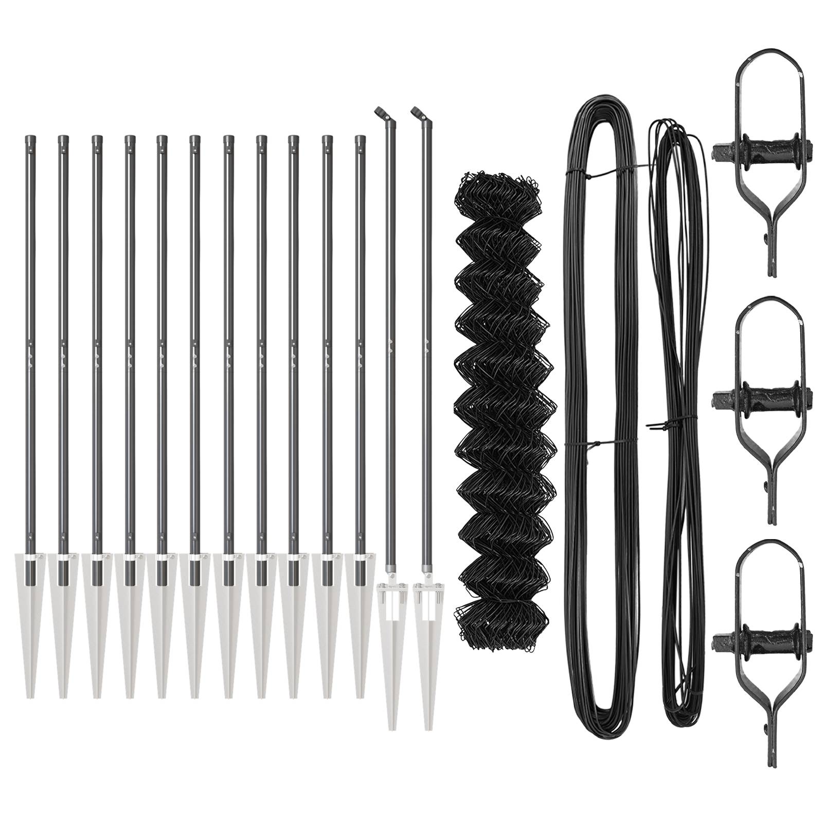 vidaXL Drahtzaun mit 13 Spike-Posts 1.4x25 m verzinkter Stahl
