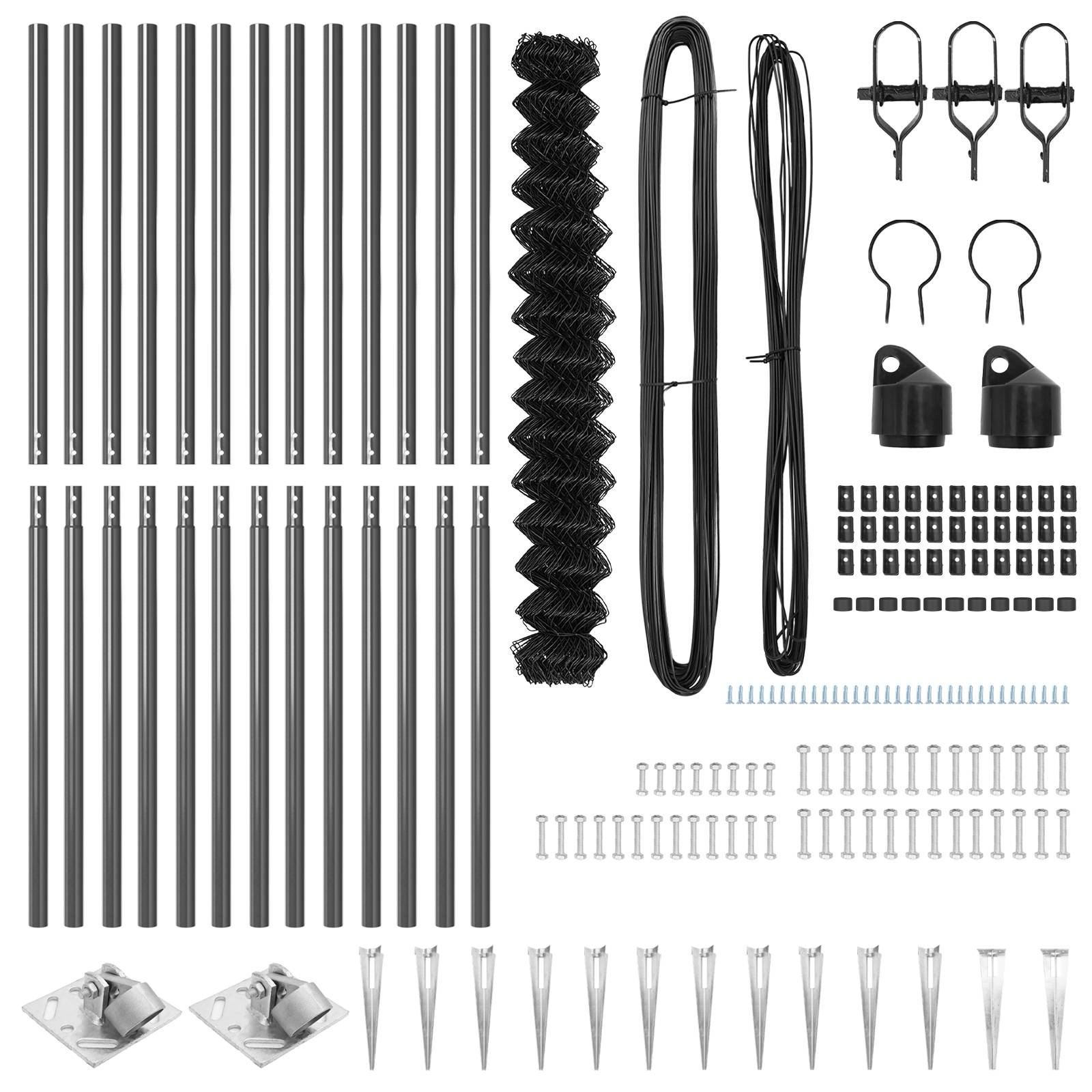 vidaXL Drahtzaun mit 13 Spike-POSTS 1,6x25 m feuerverzinkter Stahl