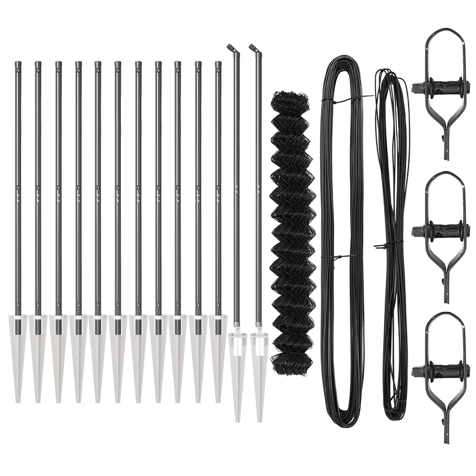 vidaXL Drahtzaun mit 13 Spike-POSTS 1,6x25 m feuerverzinkter Stahl