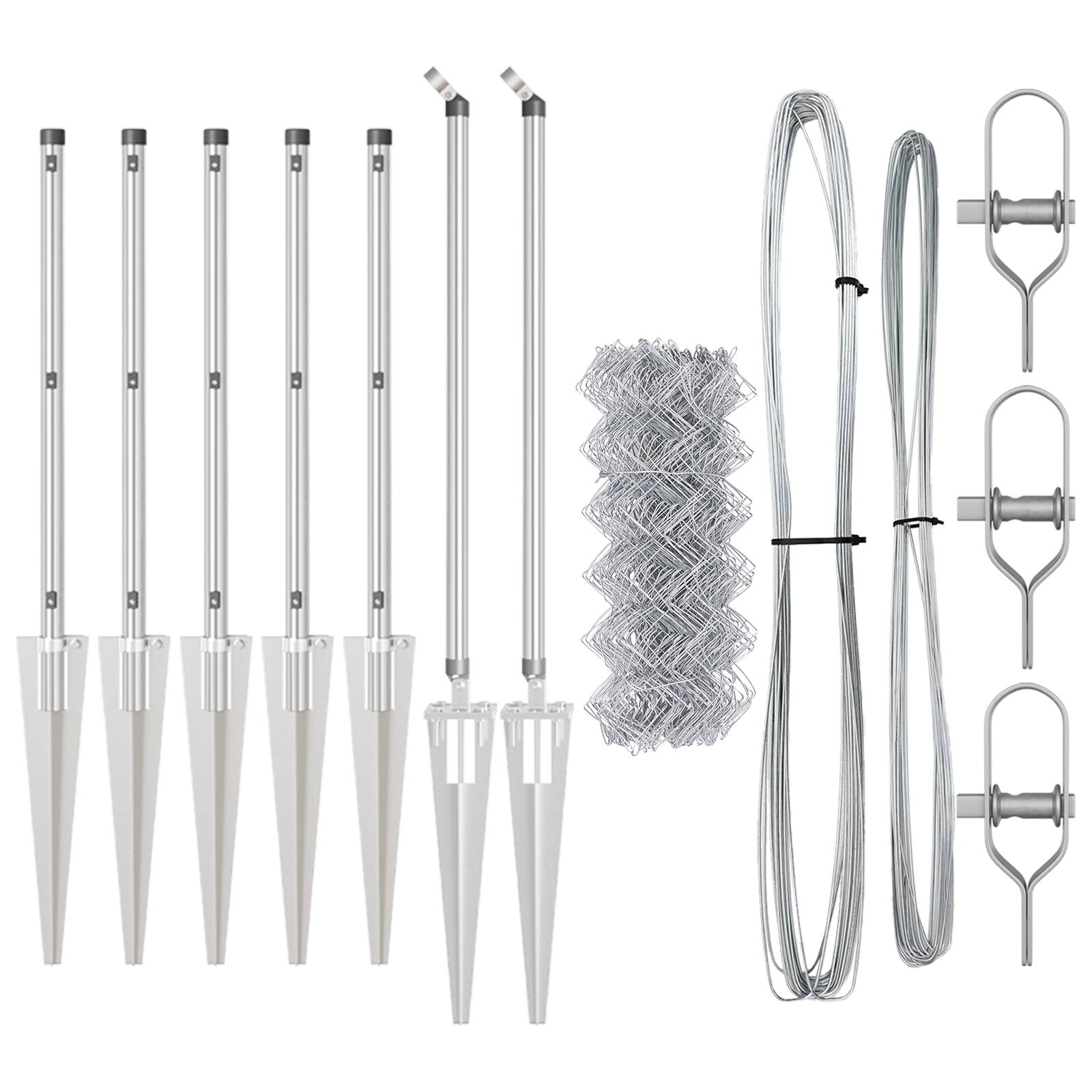 vidaXL Drahtzaun mit 7 Spike-Pfosten 0,8x10 m verzinkter Stahl