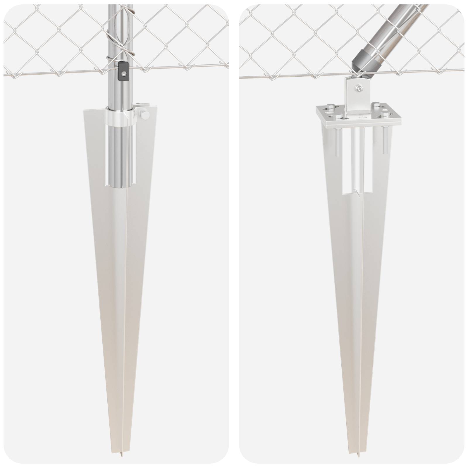 vidaXL Kettenzaun mit 7 Spike-Posts 1,2 x 10 m Verzinkter Stahl