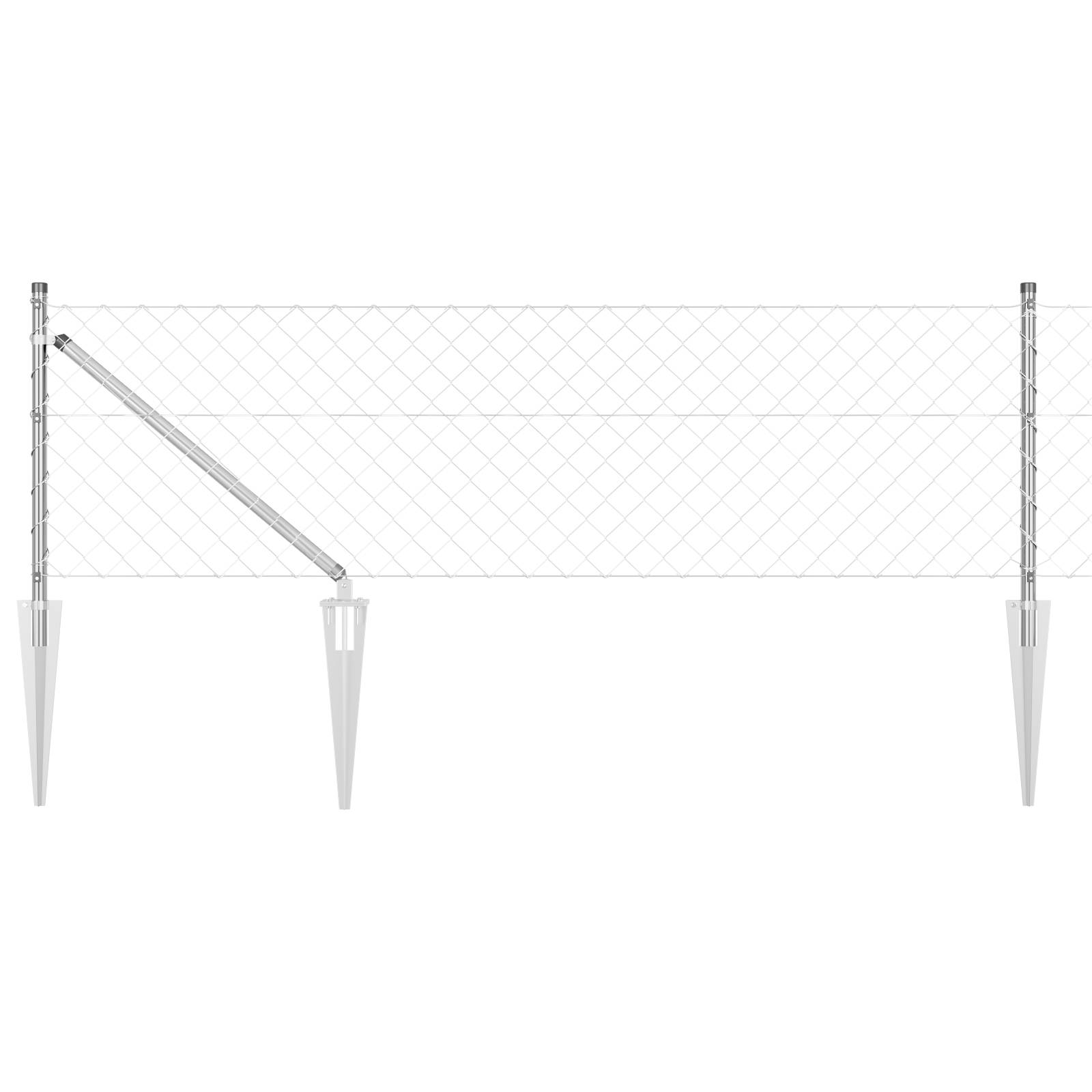 vidaXL Kettenschutzzaun mit 13 Spikestangen 0.4x25 m Verzinkter Stahl