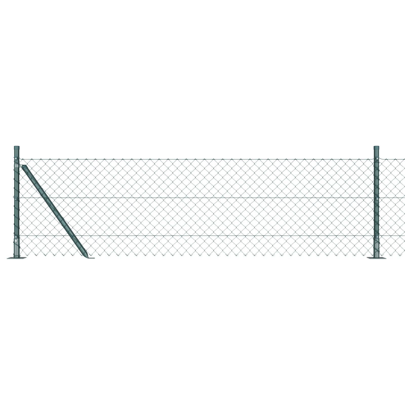vidaXL Drahtzaun mit 7 Flanschpfosten 0.6x10 m Verzinkter Stahl