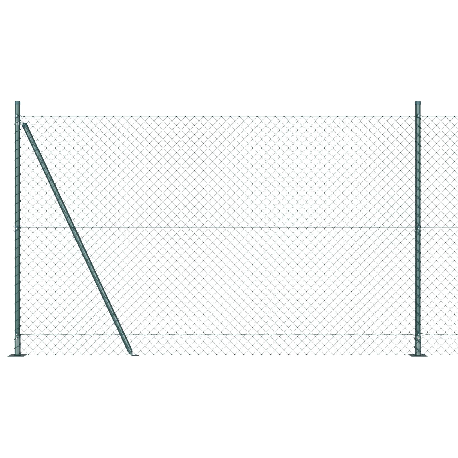 vidaXL Kettenzaun mit 7 Flanschpfosten 1,4x10 m Verzinkter Stahl
