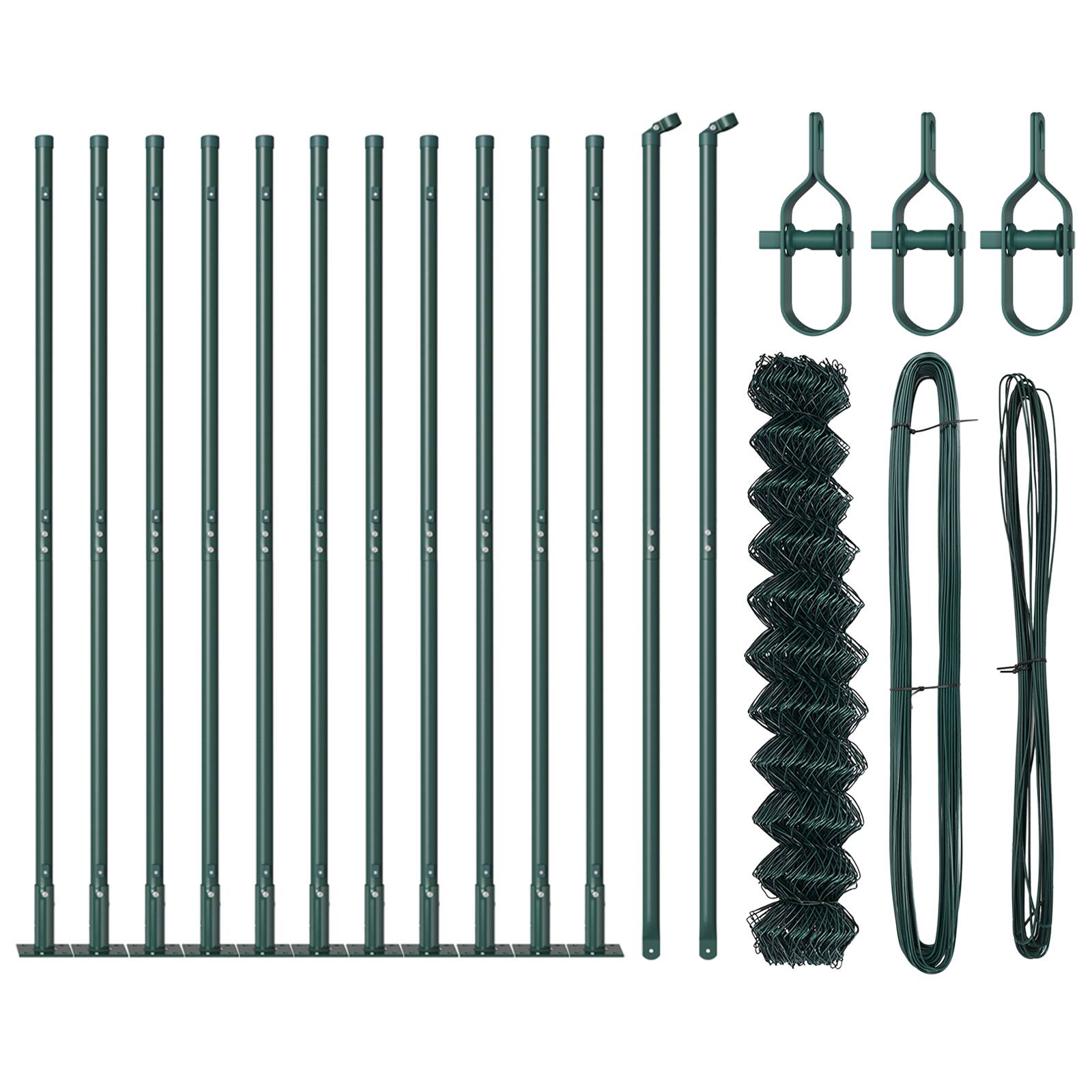 vidaXL Maschendrahtzaun mit 13 Flanschen 0,8x25 m Galvanisierter Stahl