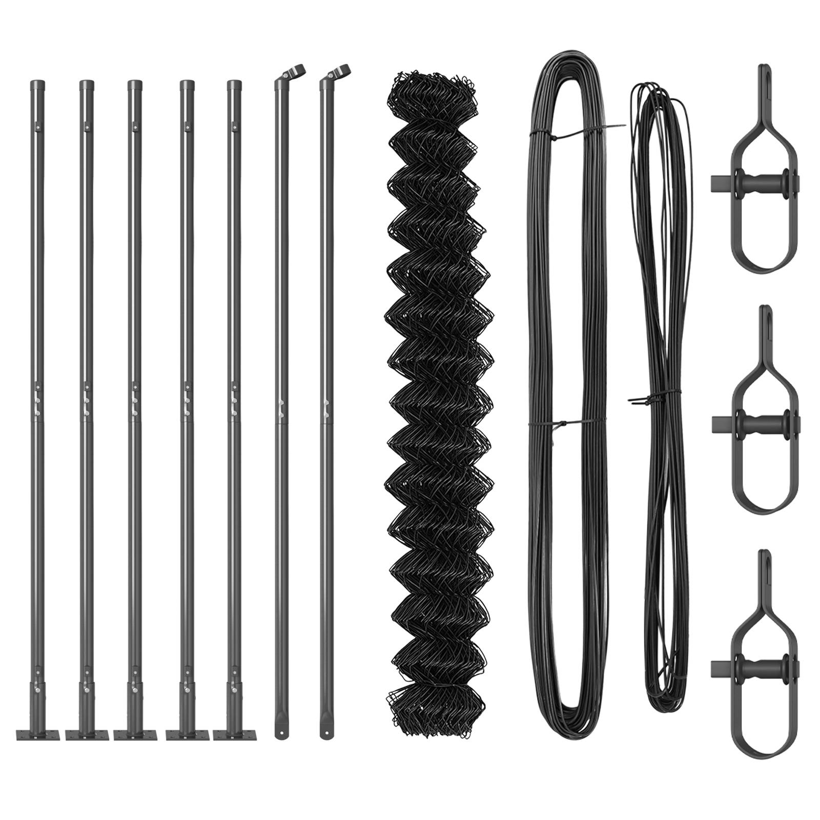 vidaXL Drahtzaun mit 7 Flanschpfosten 1,4x10 m Verzinkter Stahl