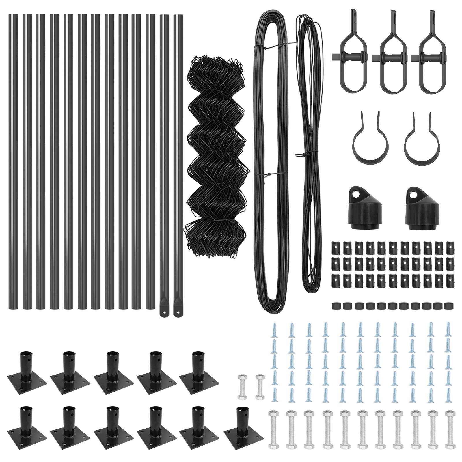 vidaXL Maschendrahtzaun mit 13 Flanschen 0,6x25 m aus verzinktem Stahl