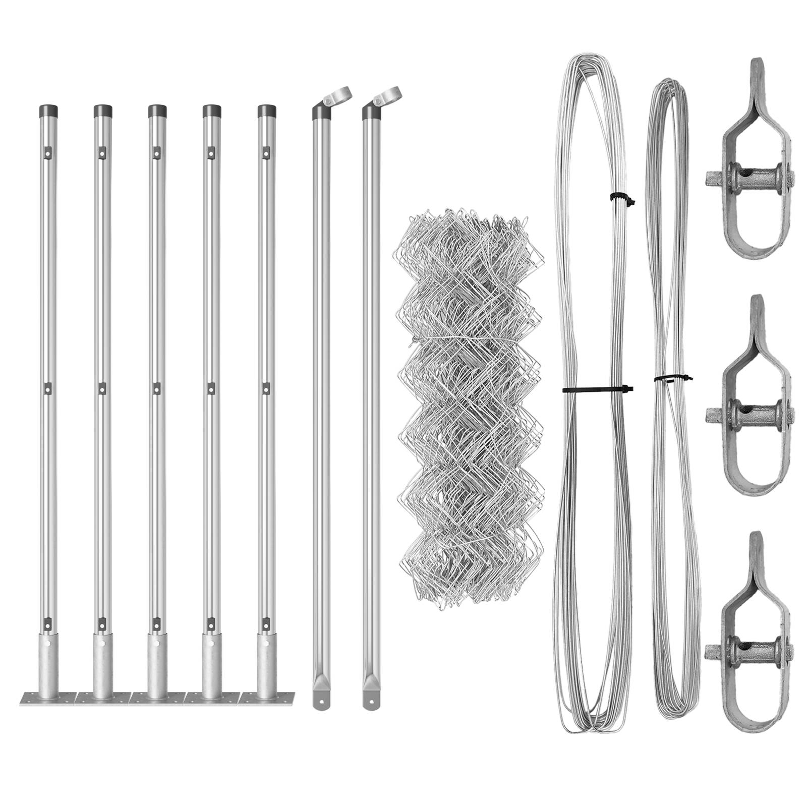 vidaXL Drahtzaun mit 7 Flanschen 0,4 x 10 m Verzinkter Stahl
