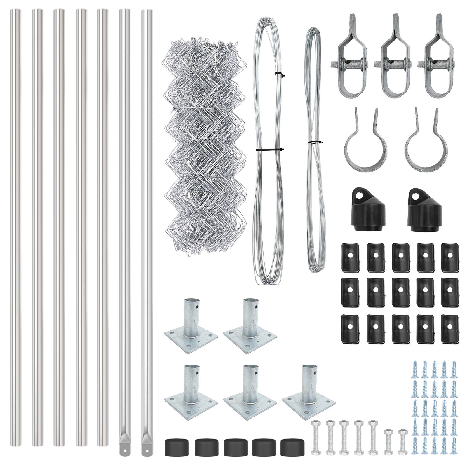 vidaXL Drahtzaun mit 7 Flanschen 0,4 x 10 m Verzinkter Stahl