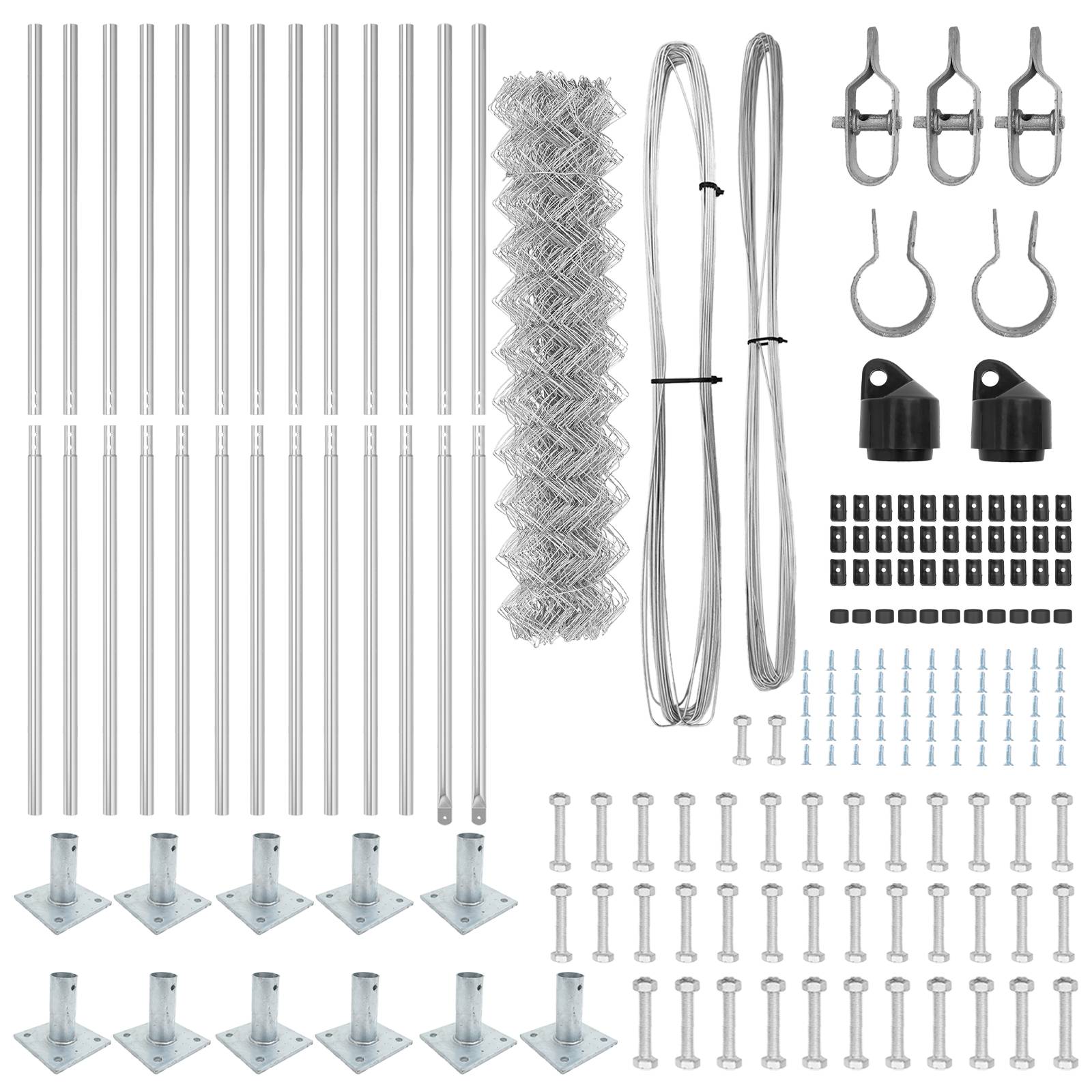 vidaXL Kettenspanngitter Set aus 2 Galvanisiert Galvanisierter Stahl