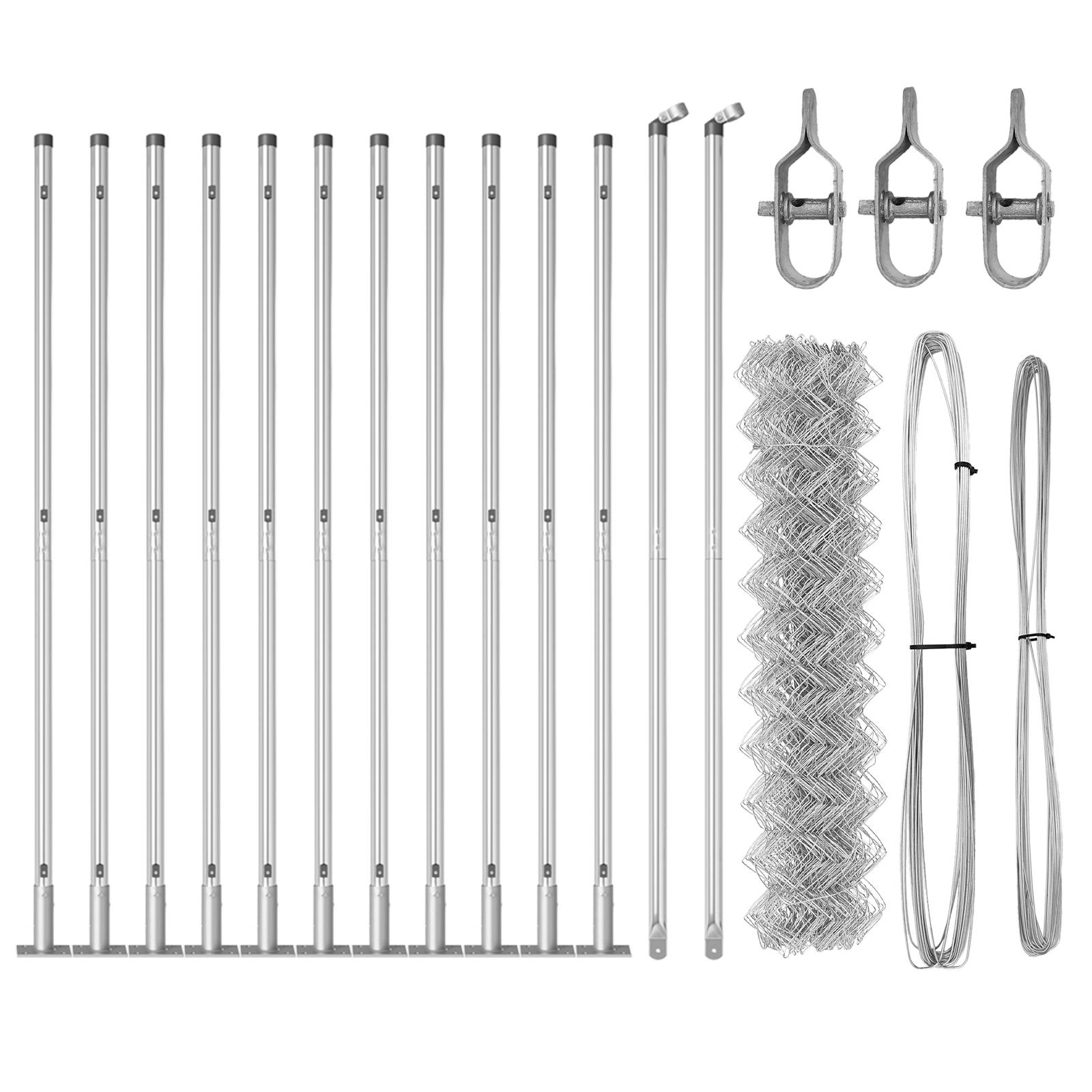 vidaXL Kettenspanngitter Set aus 2 Galvanisiert Galvanisierter Stahl