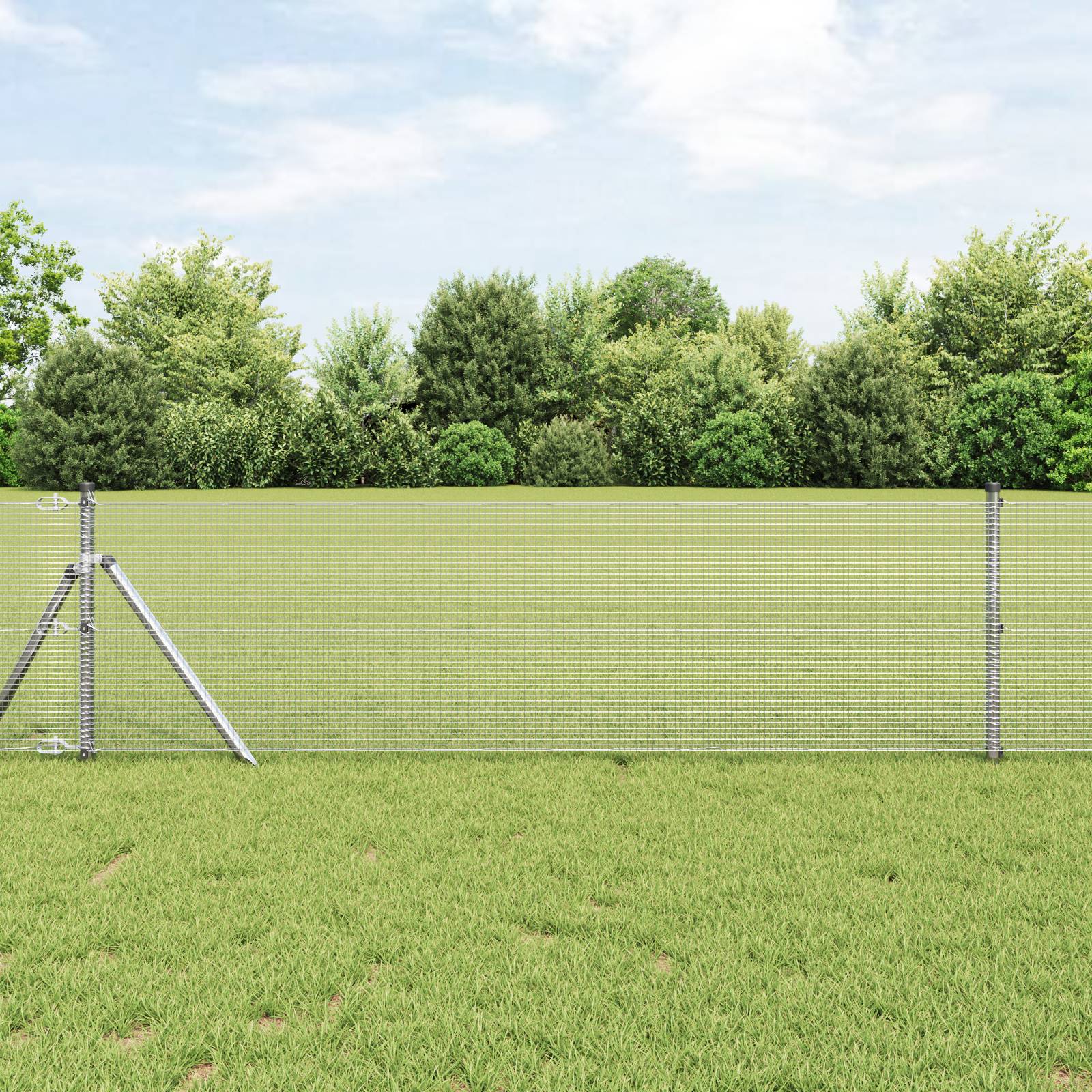 vidaXL Geschweißter Drahtzaun 0.6x100 m Verzinkter Stahl