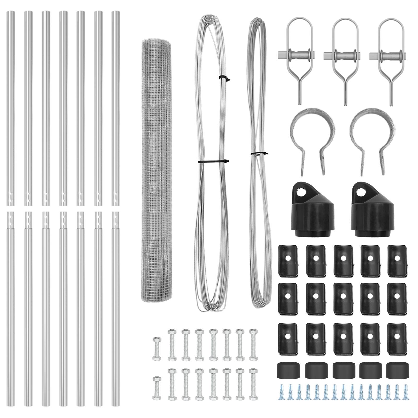 vidaXL Zaunpfosten-Set 10 x 1 m Set von 2 Verzinkter Stahl 10 x 1 m