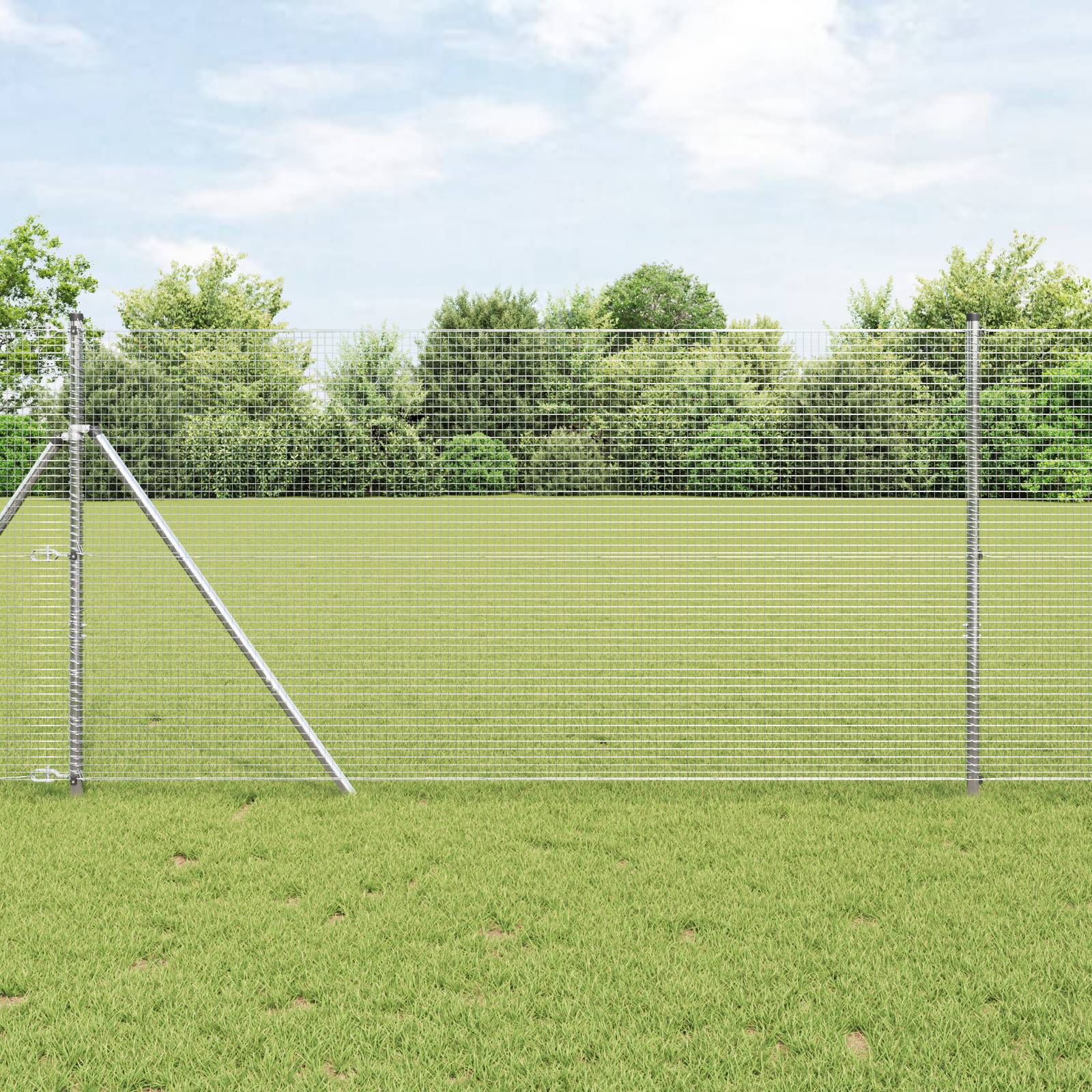 vidaXL Geschweißter Drahtzaun 1x50 m Galvanisierter Stahl