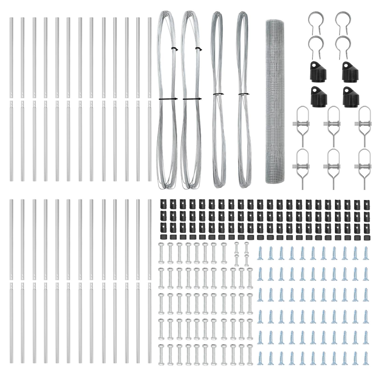 vidaXL Geschweißter Drahtzaun mit 13 Pfosten 1,2 x 50 m Feuerverzinkter Stahl