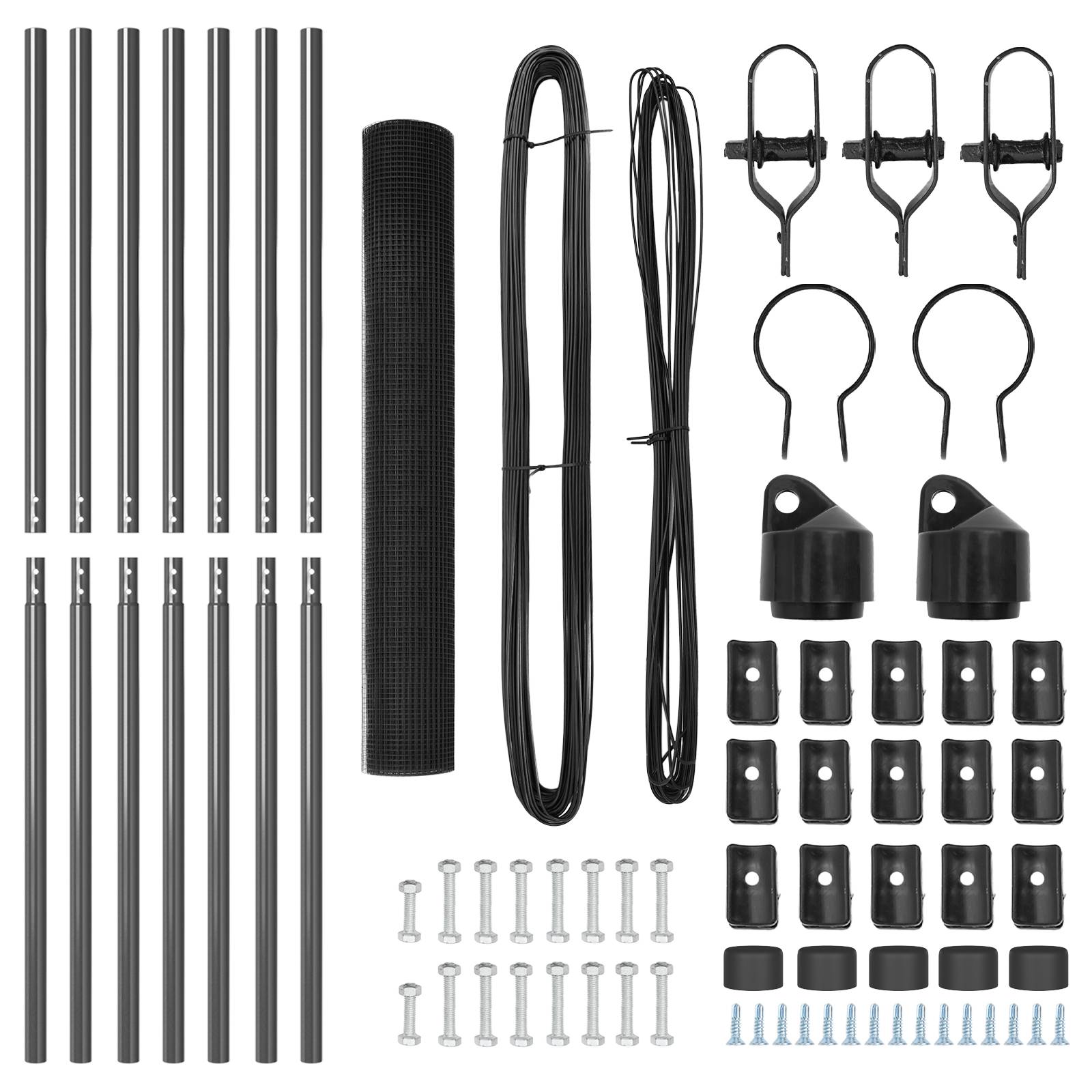 vidaXL Metallzaunpfosten-Set Set aus 2 Grau Metall und Kunststoff