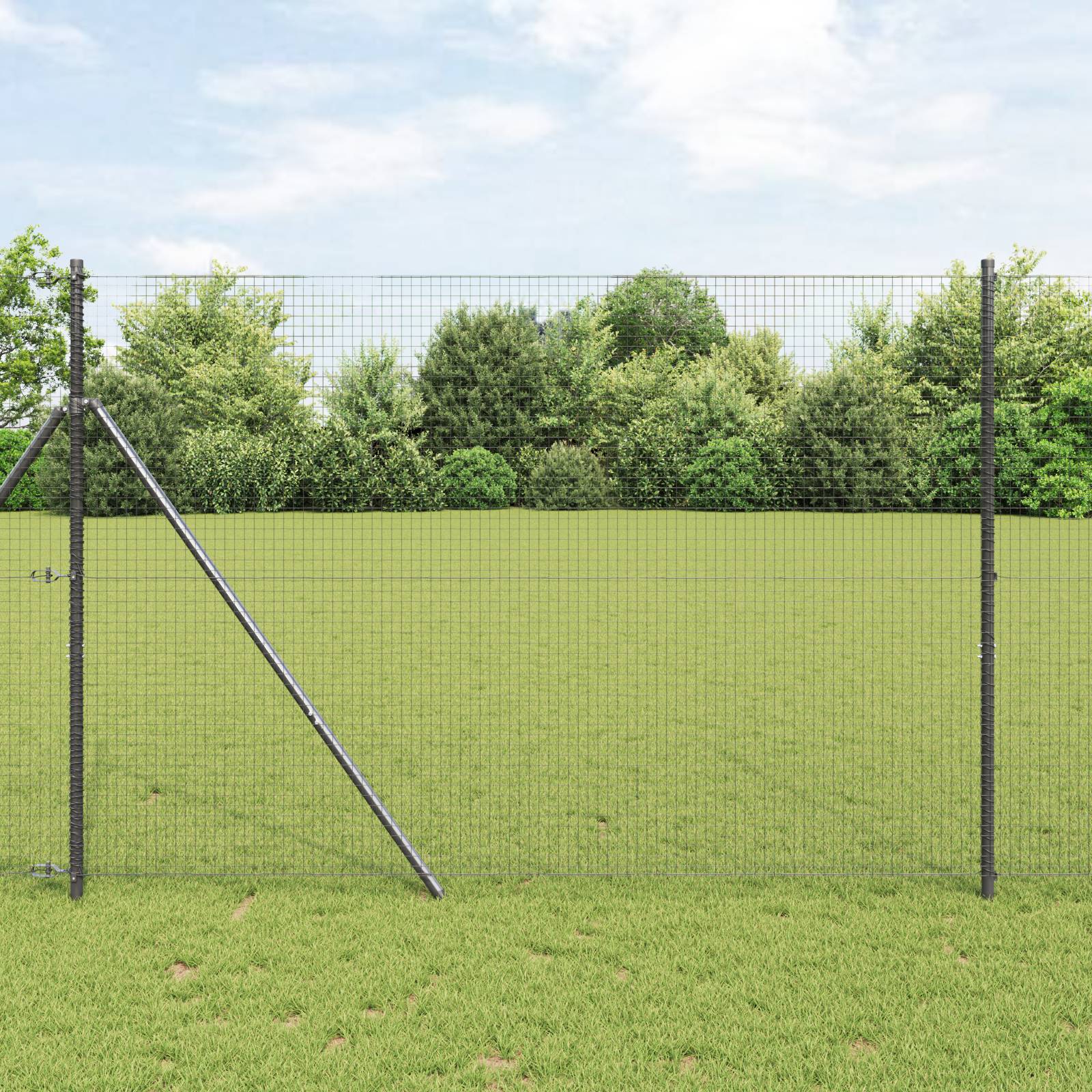 vidaXL Zaunset Set von 2 Grau Metall 10 x 1,5 m Langlebig