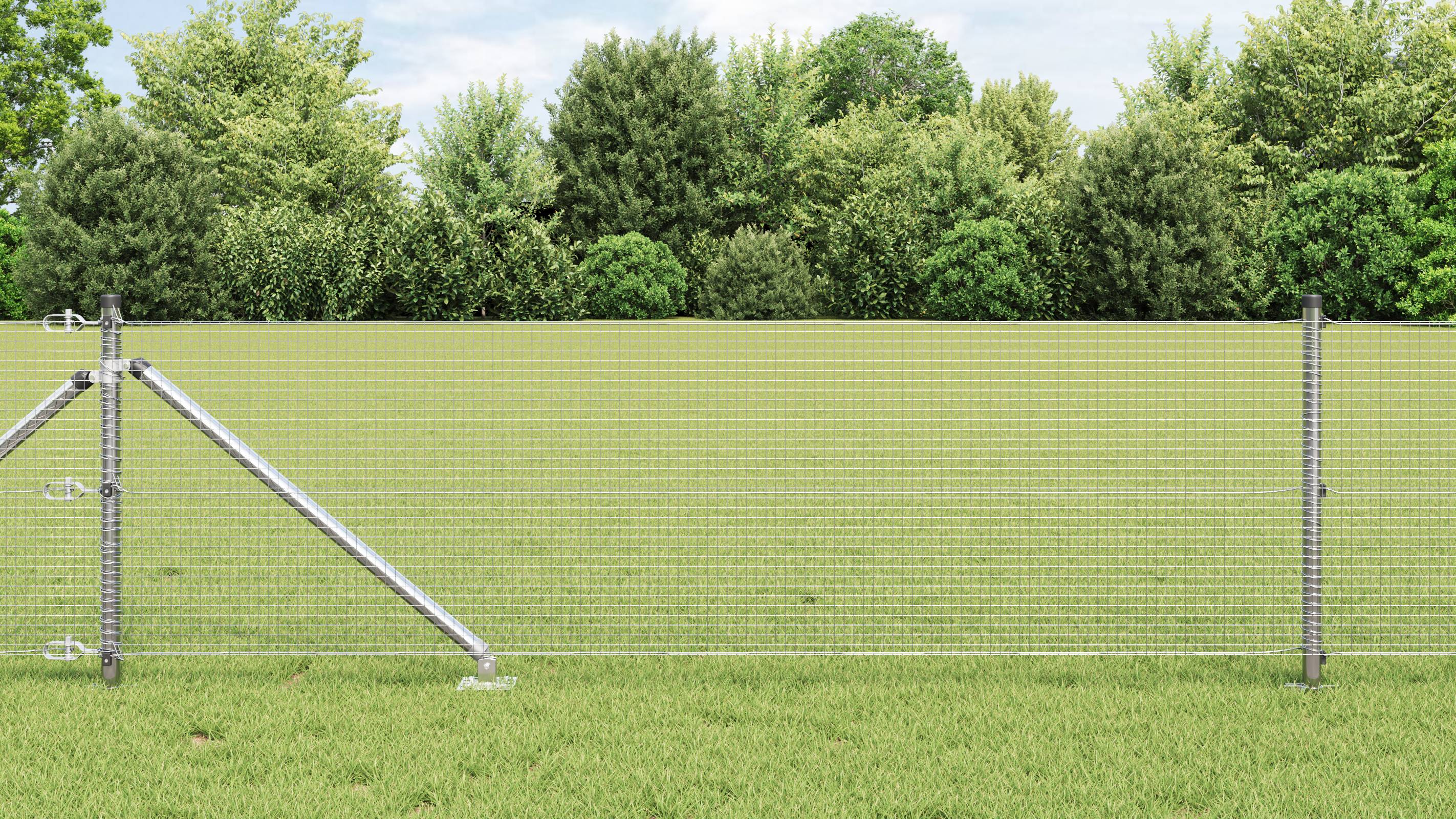 vidaXL Geschweißter Drahtzaun mit 13 Spike-Pfählen 0,5x100 m Verzinkter Stahl