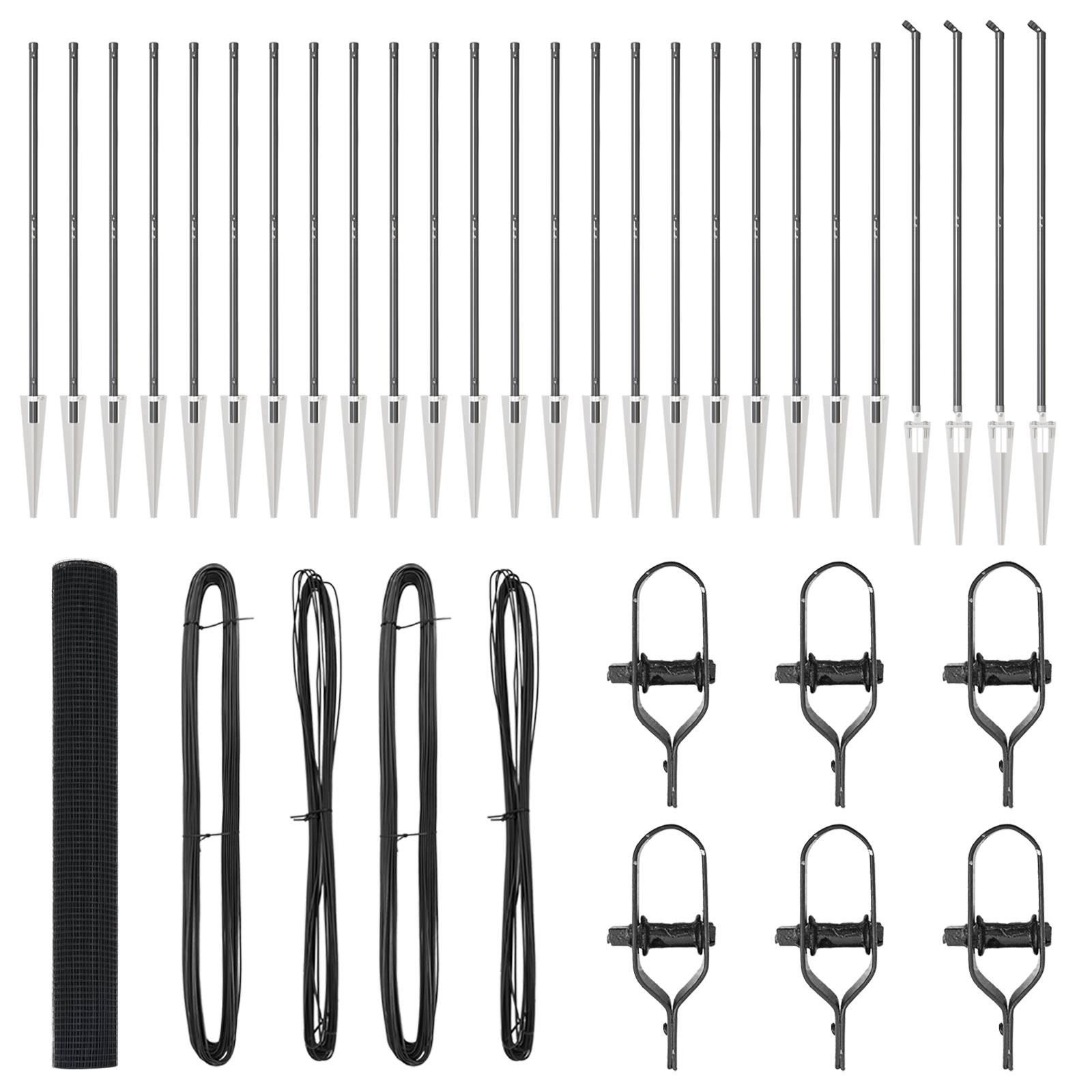 vidaXL Schweißdrahtzaun mit 13 Spike-Posten Grau 1,4x50 m Stahl