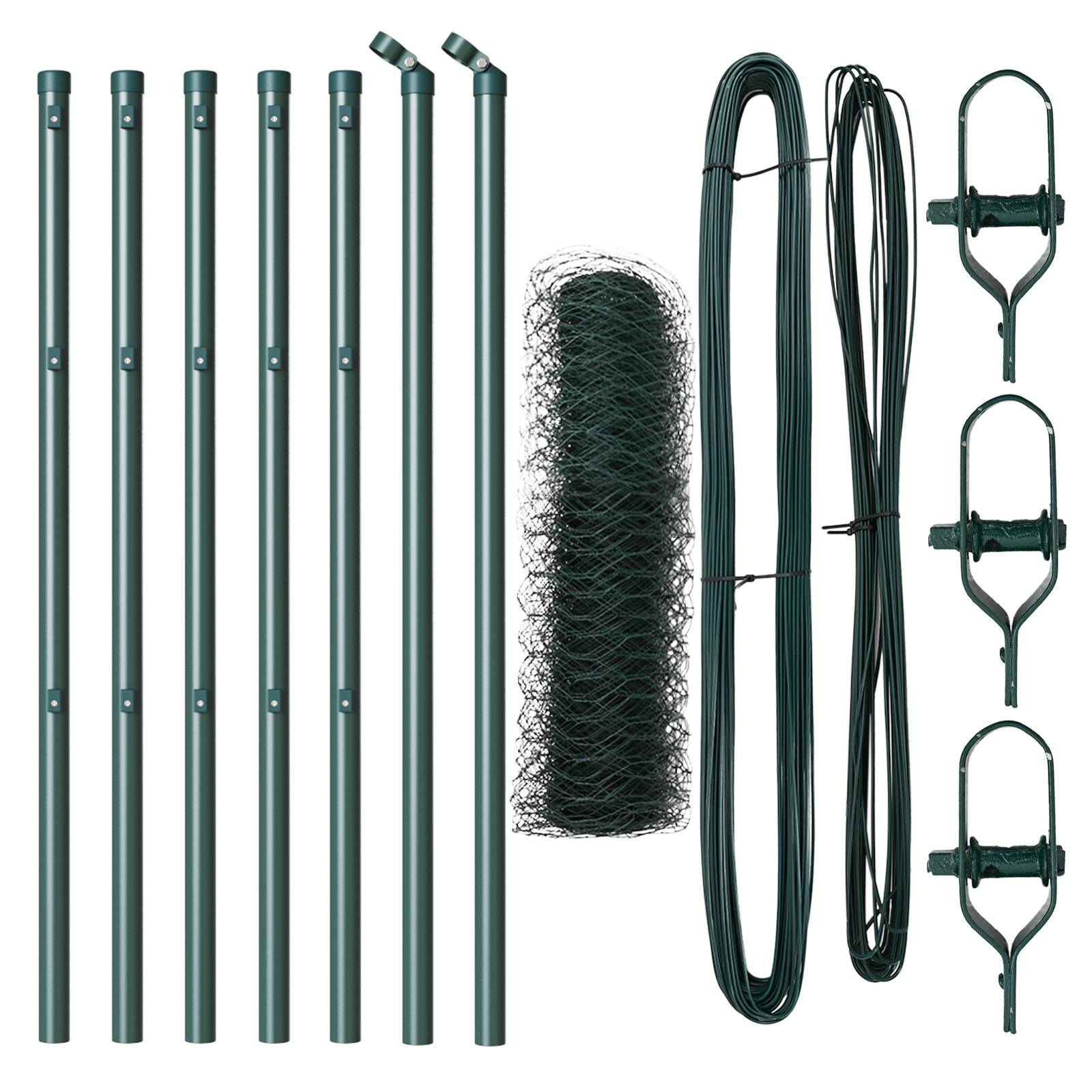 vidaXL Sechseckzaun Grün 0,5x10 m Stahl